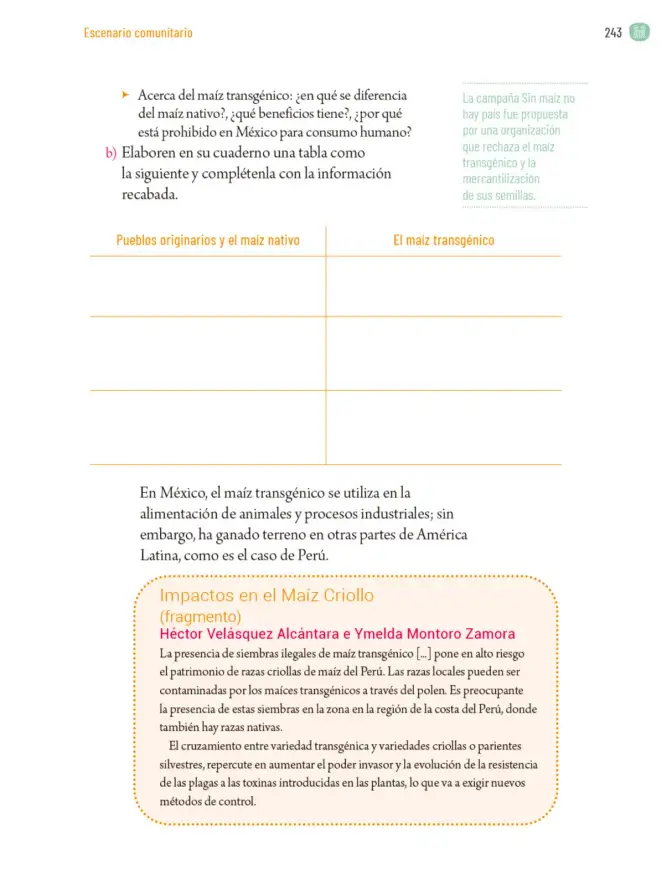 Página 246 de Proyectos Comunitarios. Libro de Educación Primaria Grado 5° Ciclo Escolar 2025 - 2026
