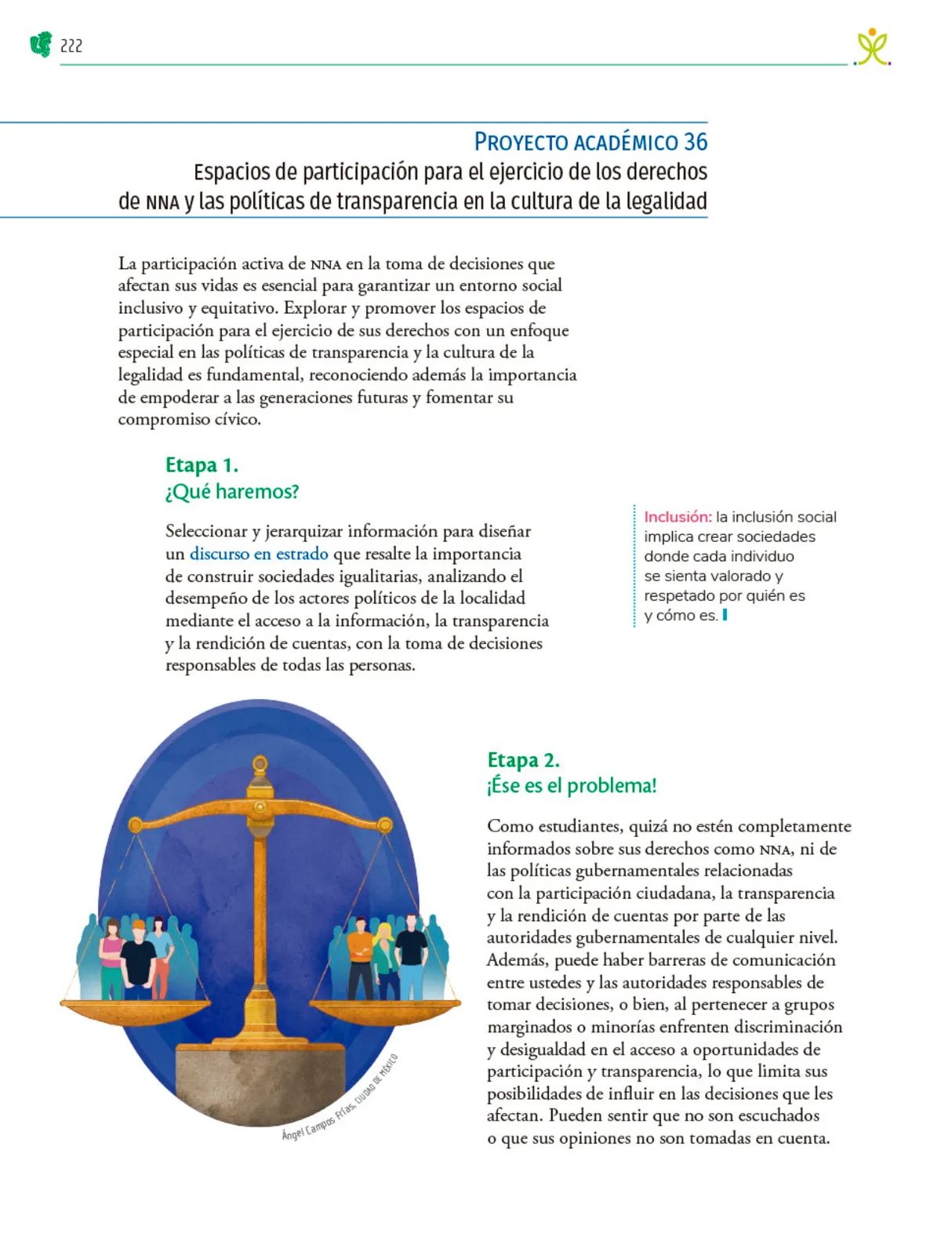 Miniatura página 223 de Colección Nanahuatzin. Nuestro libro de Proyectos.  Tomo III.  Libro de Educación Telesecundaria Grado 3°  Ciclo Escolar 2025 - 2026