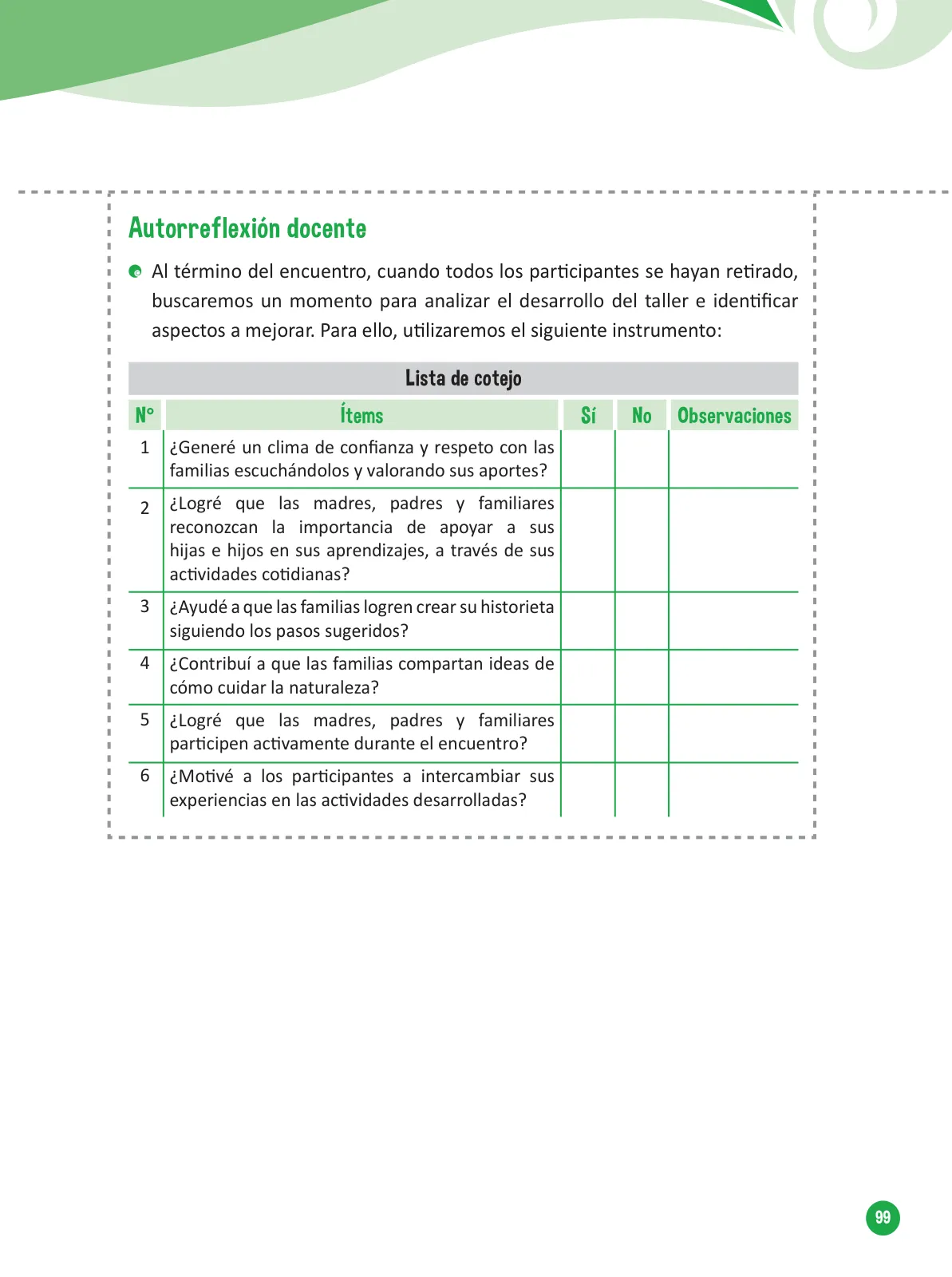 Miniatura página 101 de Guía para el trabajo docente con las familias del ciclo V de Primaria · 2016
