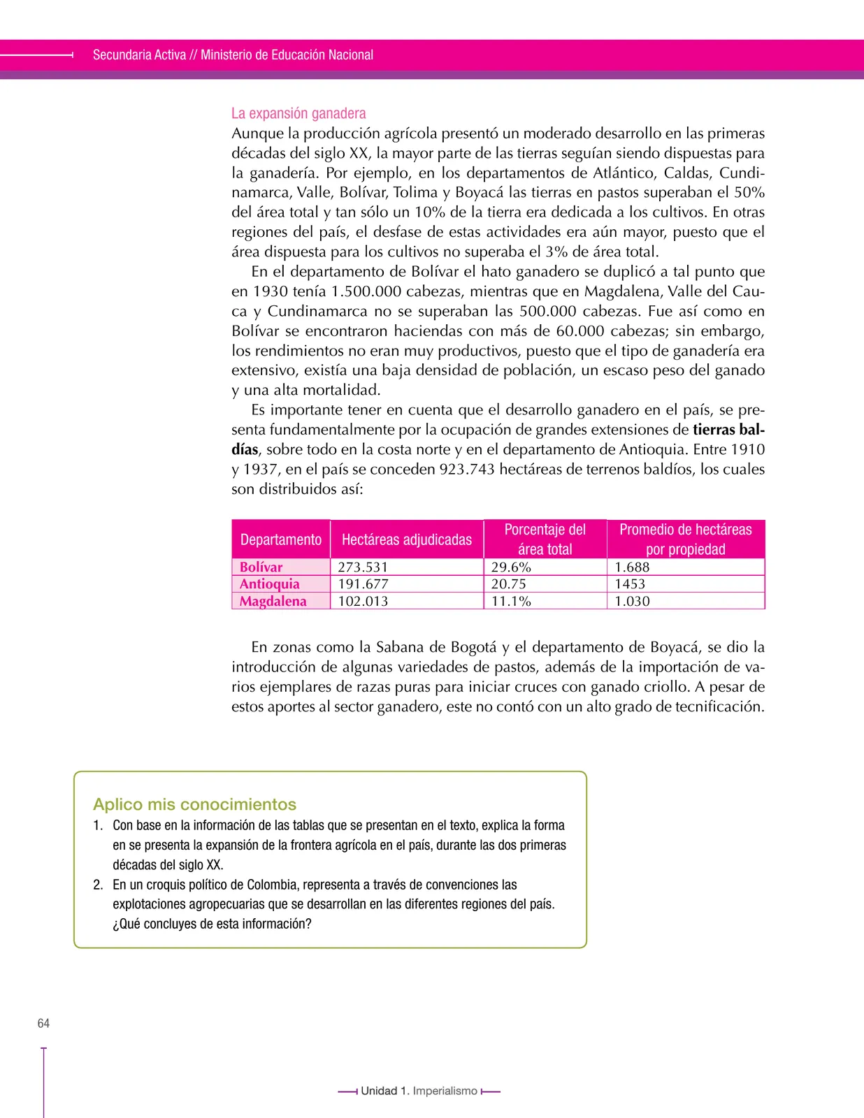 Página 64 de Ciencias Sociales 9° · Secundaria Activa