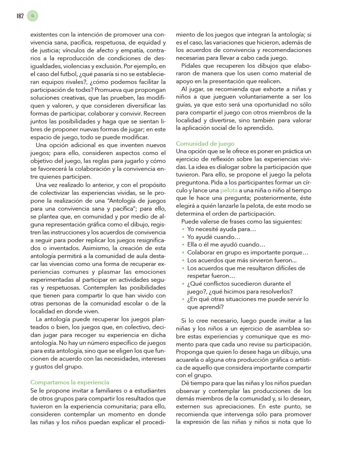 Página 183 de Modalidades de trabajo para la acción transformadora y el codiseño Libro de Educación Preescolar Grado 1°, 2°, 3° Ciclo Escolar 2025 - 2026