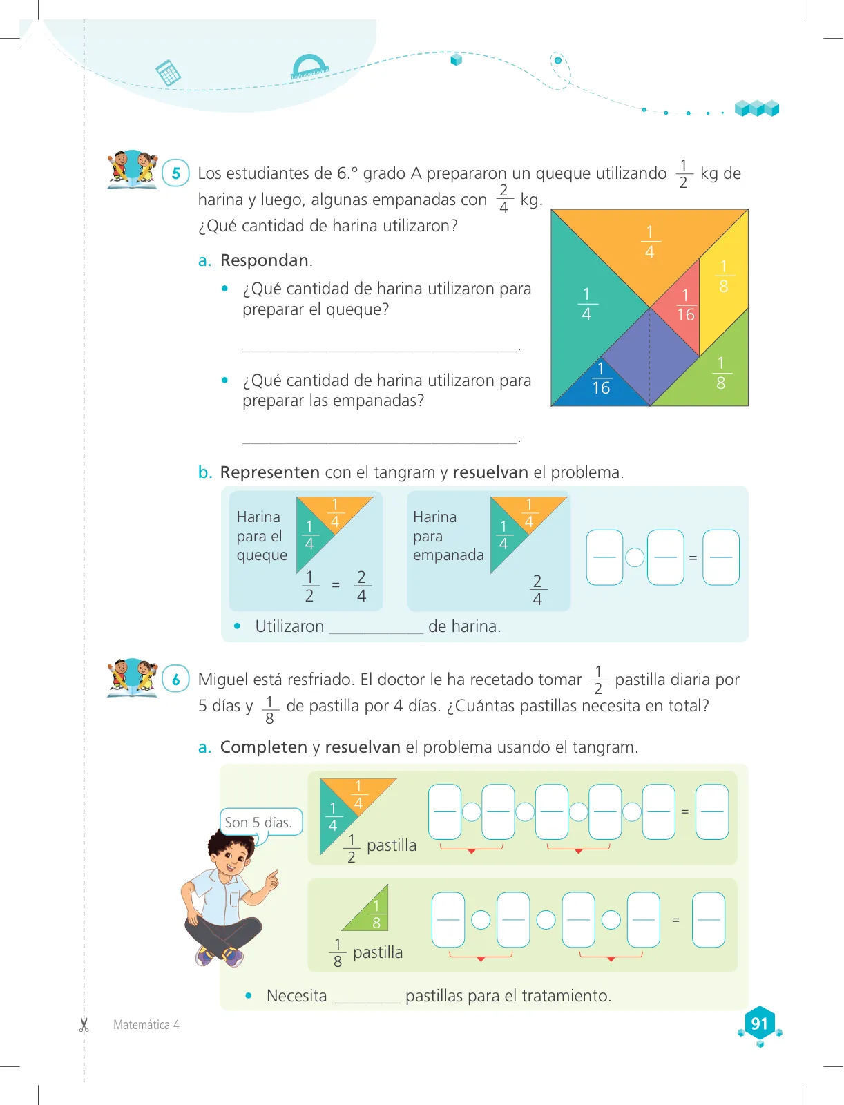 Miniatura página 91 de Matemática 4 : cuaderno de trabajo para cuarto grado de Educación Primaria 2018 · 2018