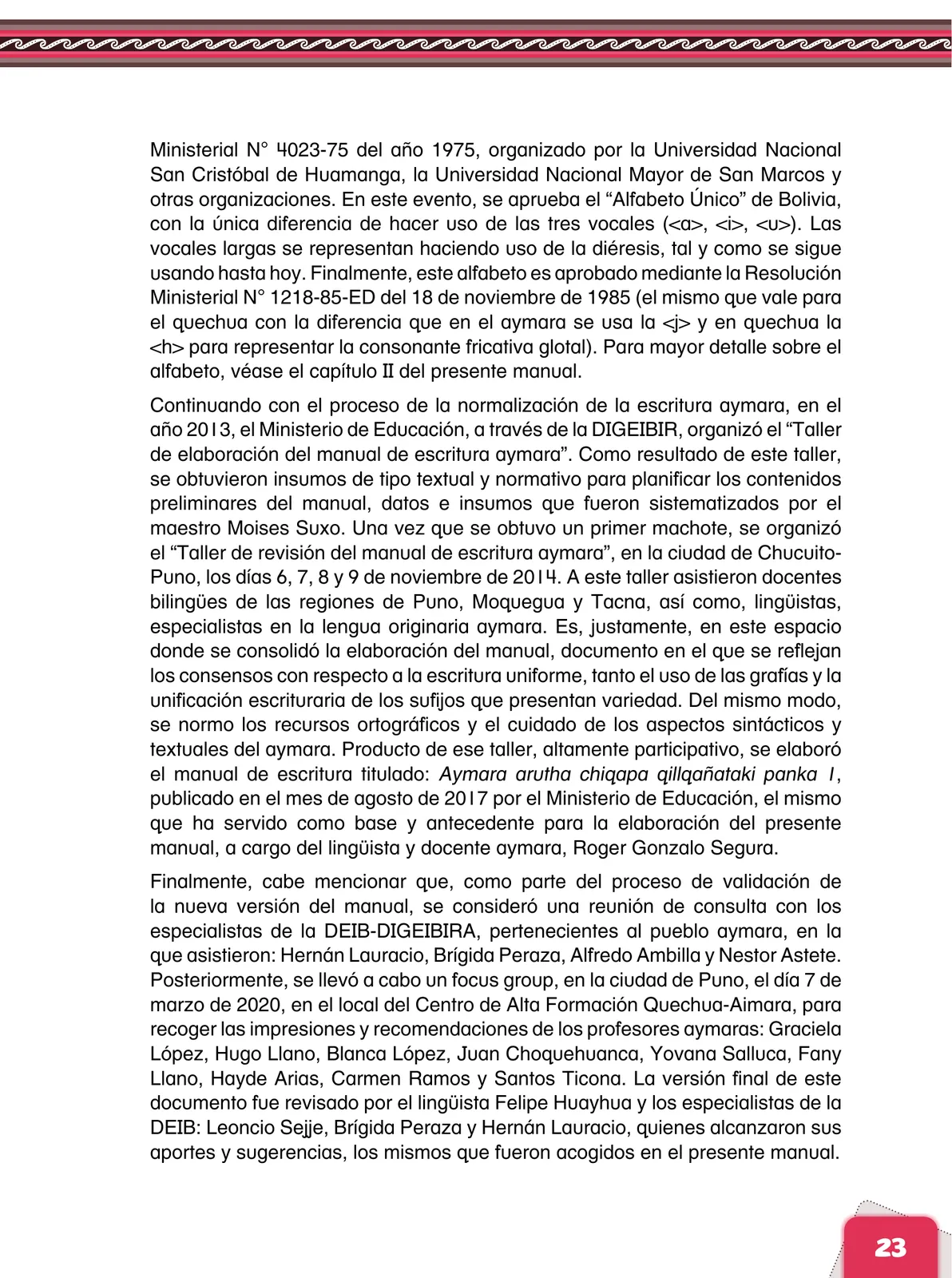 Página 25 de Aymara arutha chiqapa qillqañataki panka = Manual de escritura Aimara · 2021