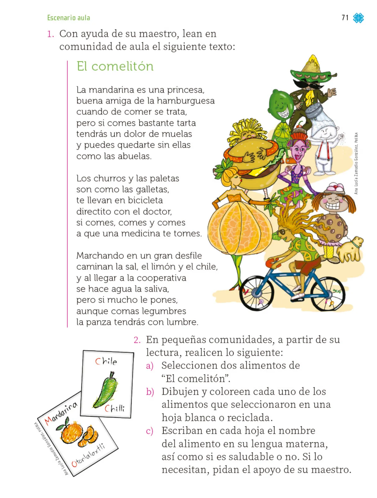 Miniatura página 72 de Proyectos de Aula.   Libro de Educación Primaria Grado 1°  Ciclo Escolar 2025 - 2026