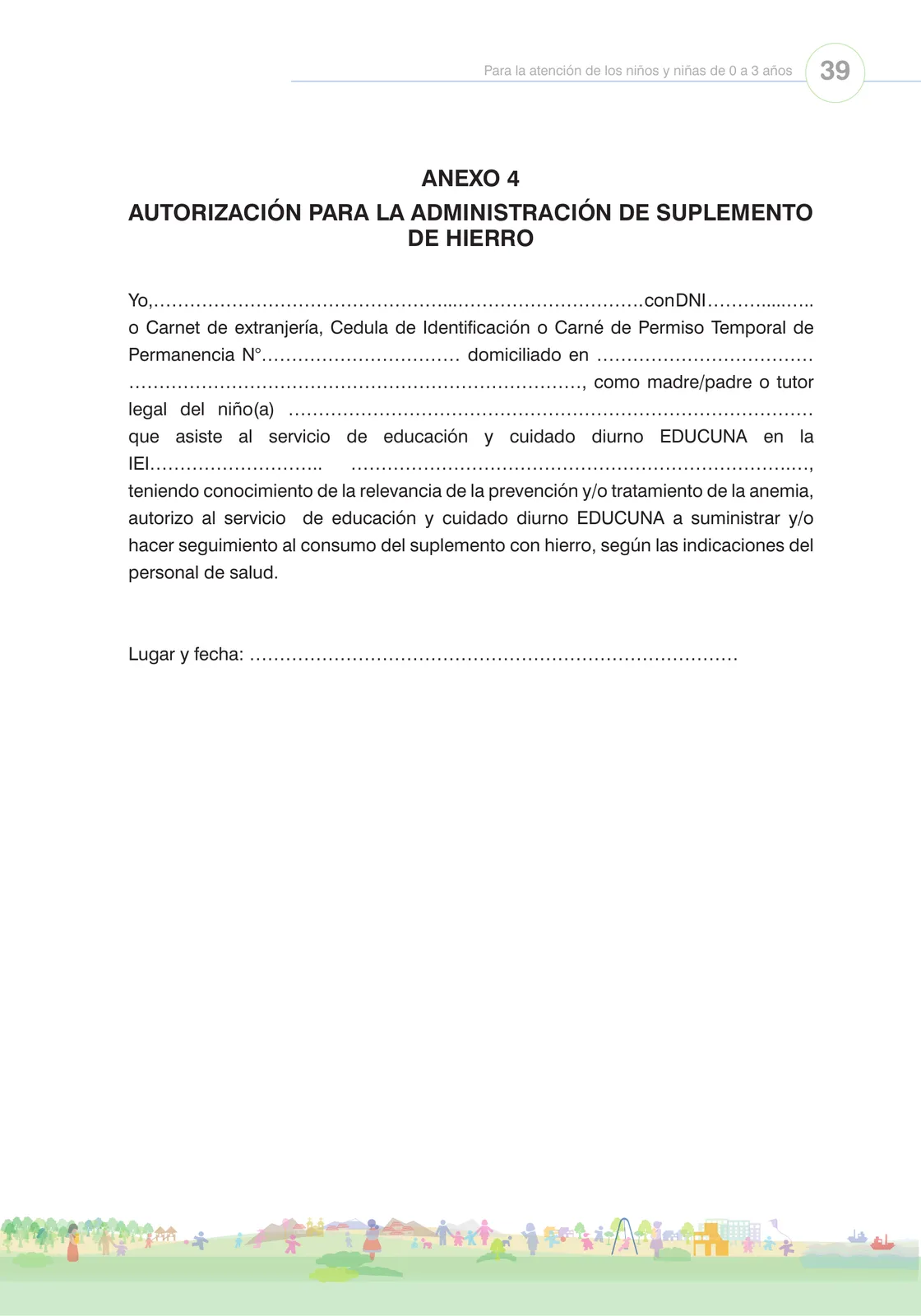 Miniatura página 41 de Orientaciones para el funcionamiento de las cunas y cunas jardín que brindan el servicio de educación y cuidado diurno con atención integral para niñas y niños de 12 a 36 meses : guía del servicio y protocolos · 2024
