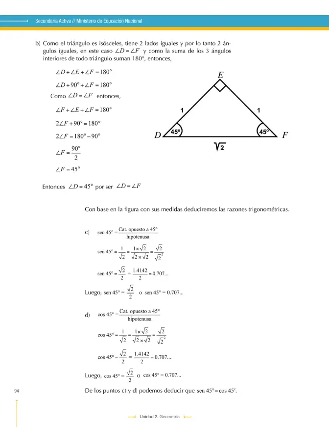 Página 94 de Matematica 9° · Secundaria Activa