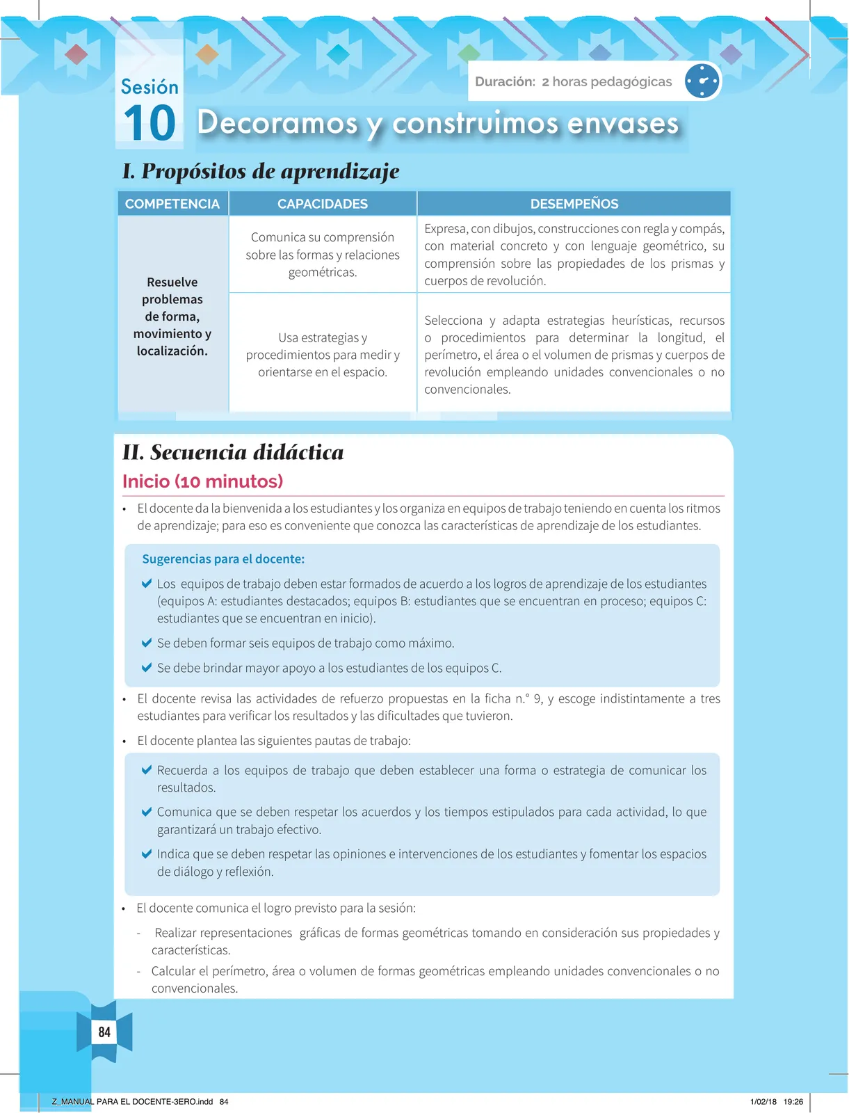 Miniatura página 86 de Resolvamos problemas 3 : manual para el docente 2018 · 2018