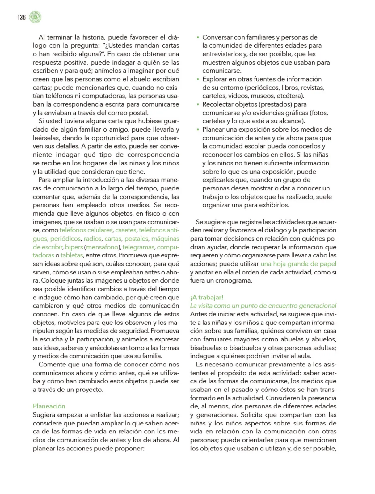 Miniatura página 137 de Modalidades de trabajo para la acción transformadora y el codiseño  Libro de Educación Preescolar Grado 1°, 2°, 3°  Ciclo Escolar 2025 - 2026