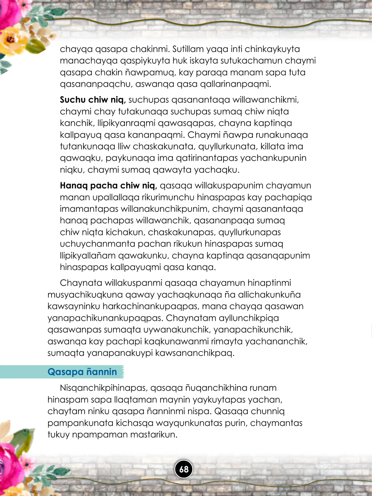 Página 70 de Llaqtanchikpa kawsayninkuna - Chanka : saberes de los pueblos - Comunicación y Ciencia y Tecnología quechua, variante Chanca · 2021