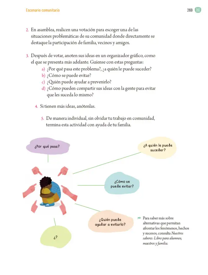 Página 272 de Proyectos Comunitarios. Libro de Educación Primaria Grado 5° Ciclo Escolar 2025 - 2026