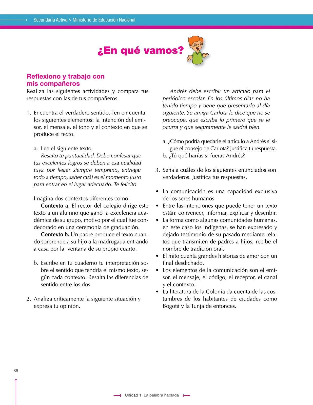 Página 86 de Lenguaje 8° · Secundaria Activa