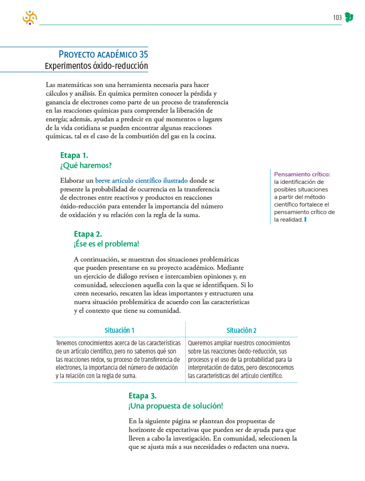 Miniatura página 104 de Colección Nanahuatzin. Nuestro libro de Proyectos.  Tomo III.  Libro de Educación Telesecundaria Grado 3°  Ciclo Escolar 2025 - 2026