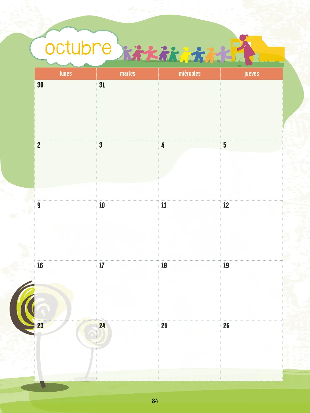 Miniatura página 86 de Agenda pedagógica 2017-2018 para docentes de II Ciclo de Instituciones de nivel de Educación Inicial · 2017