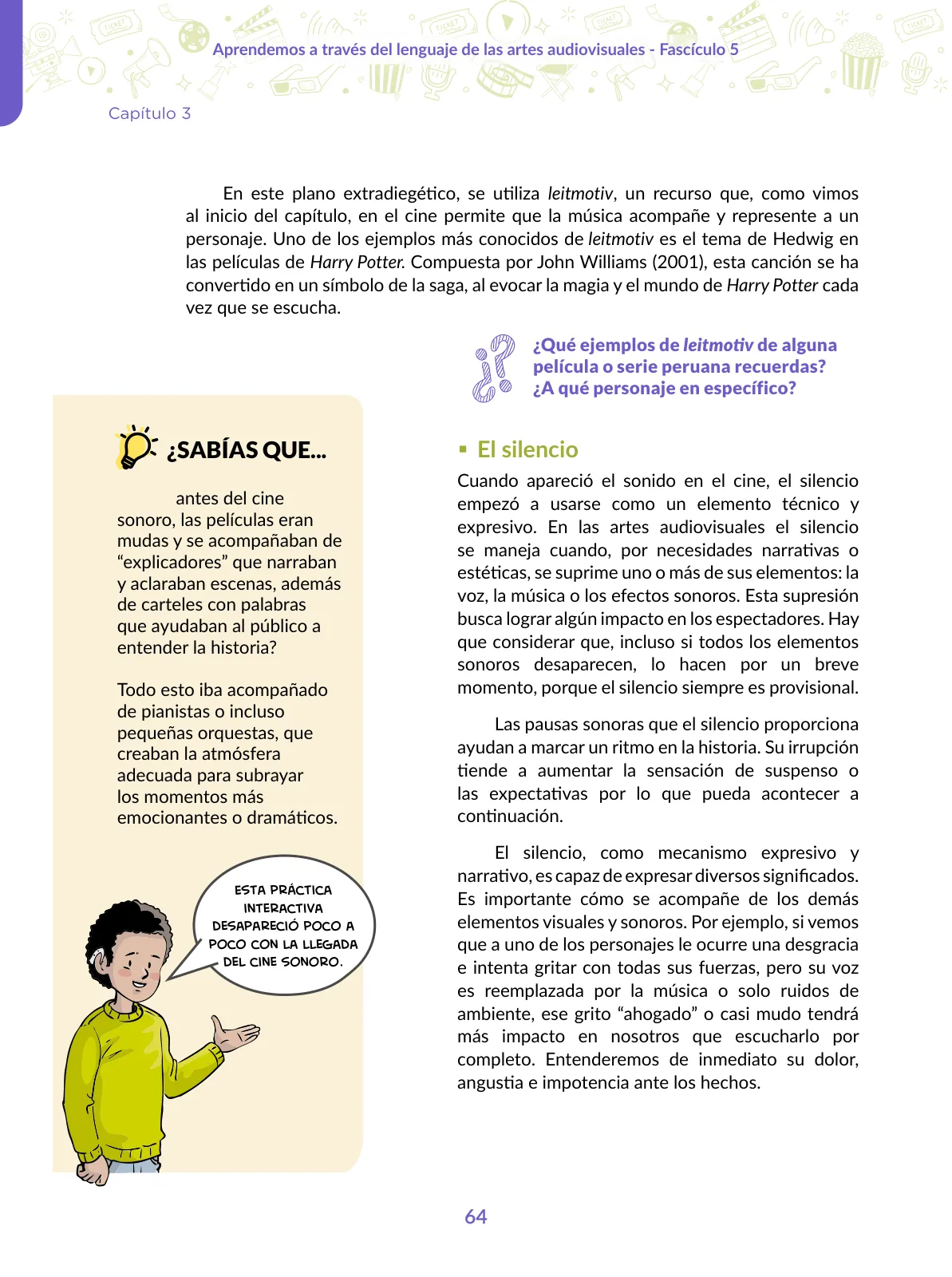 Miniatura página 64 de Aprendemos a través del lenguaje de las artes audiovisuales Fascículo 5 para estudiantes de Educación Secundaria · 2024