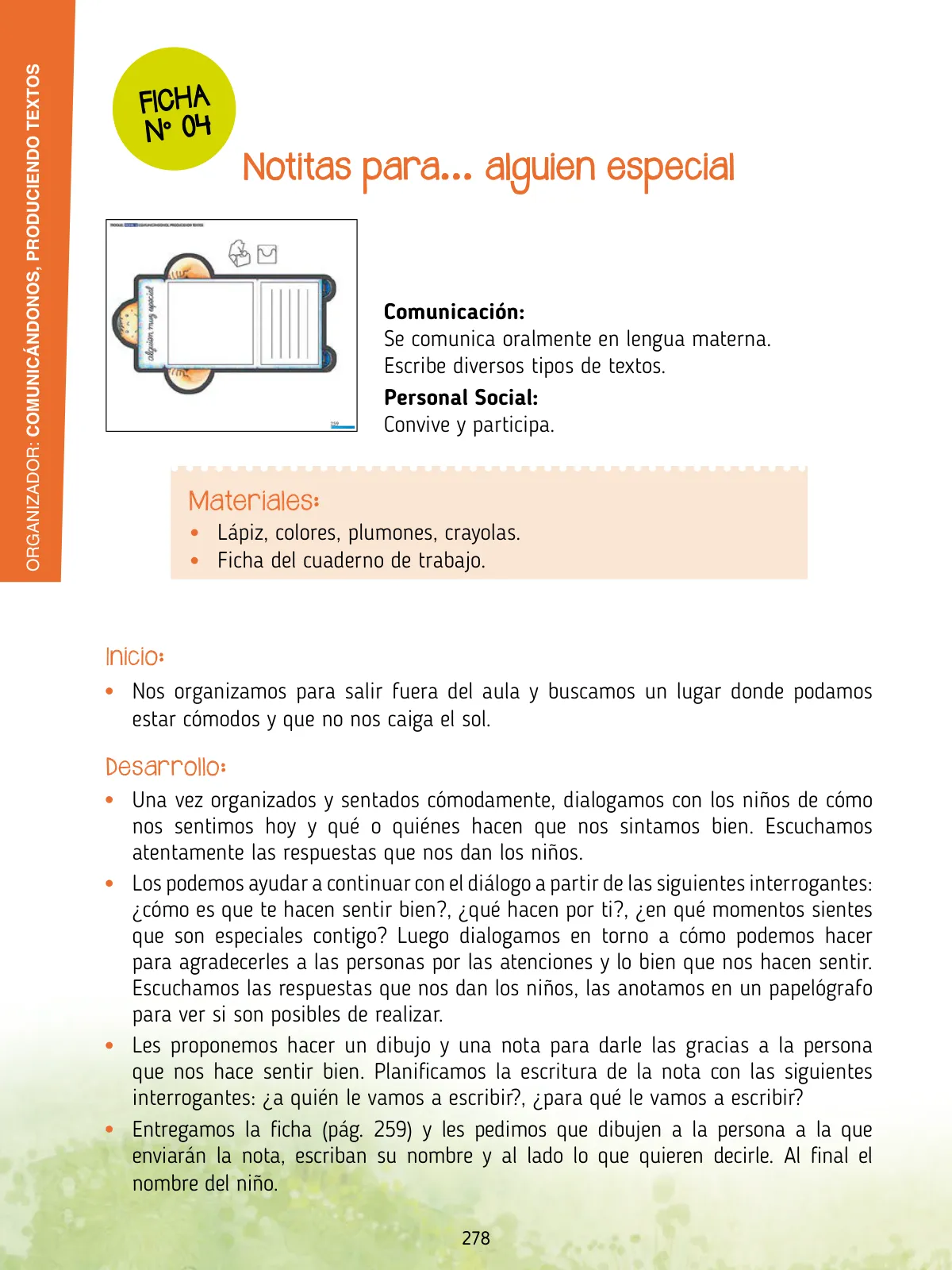 Página 280 de Agenda pedagógica 2017-2018 para docentes de II Ciclo de Instituciones de nivel de Educación Inicial · 2017