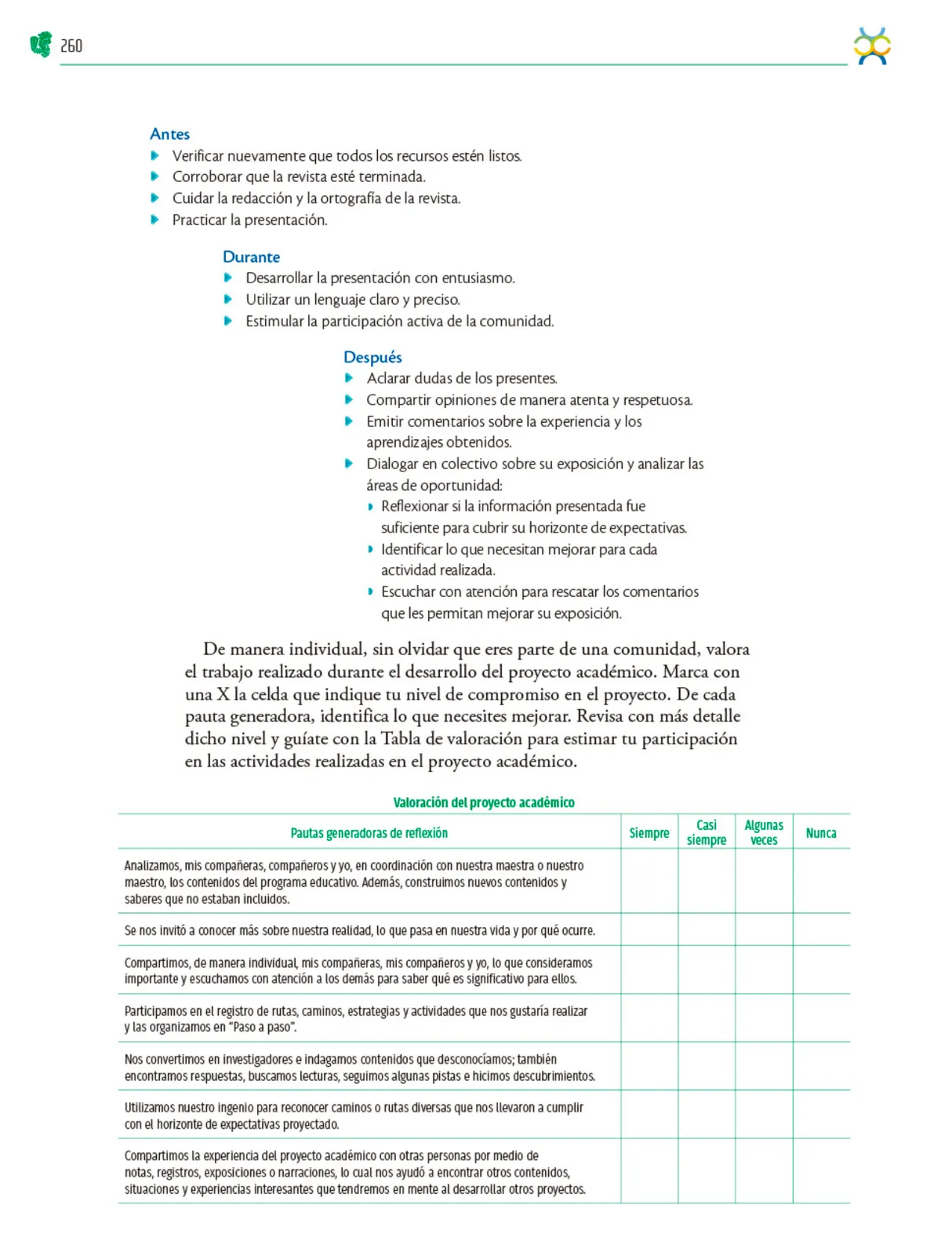 Miniatura página 261 de Colección Nanahuatzin. Nuestro libro de Proyectos.  Tomo III.  Libro de Educación Telesecundaria Grado 3°  Ciclo Escolar 2025 - 2026