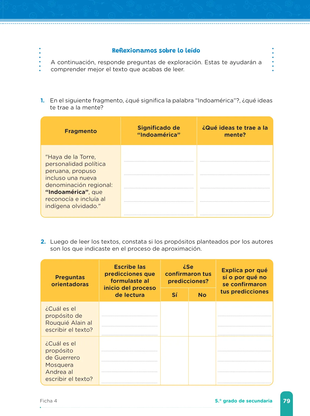 Miniatura página 81 de Fichas de aprendizaje de Comunicación 5 · 2024