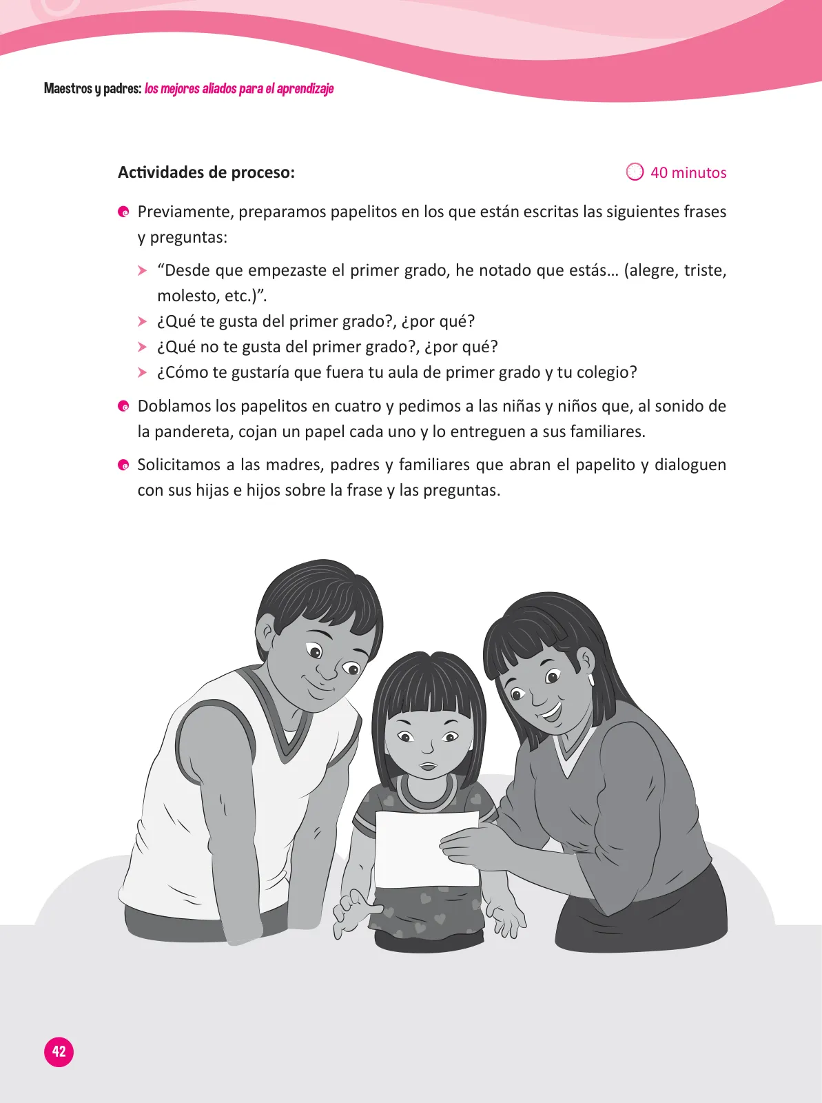 Miniatura página 44 de Guía para el trabajo docente con las familias del ciclo III de Primaria · 2016