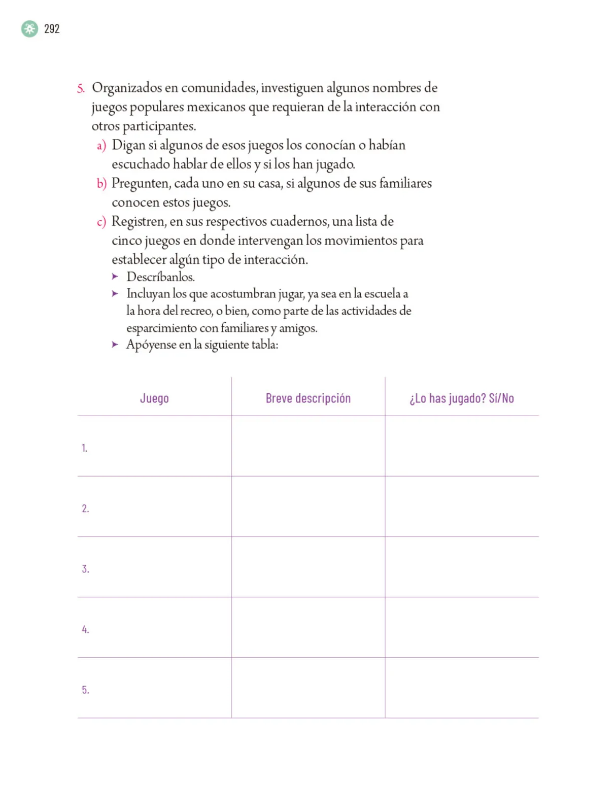 Página 295 de Proyectos Escolares. Libro de Educación Primaria Grado 5° Ciclo Escolar 2025 - 2026