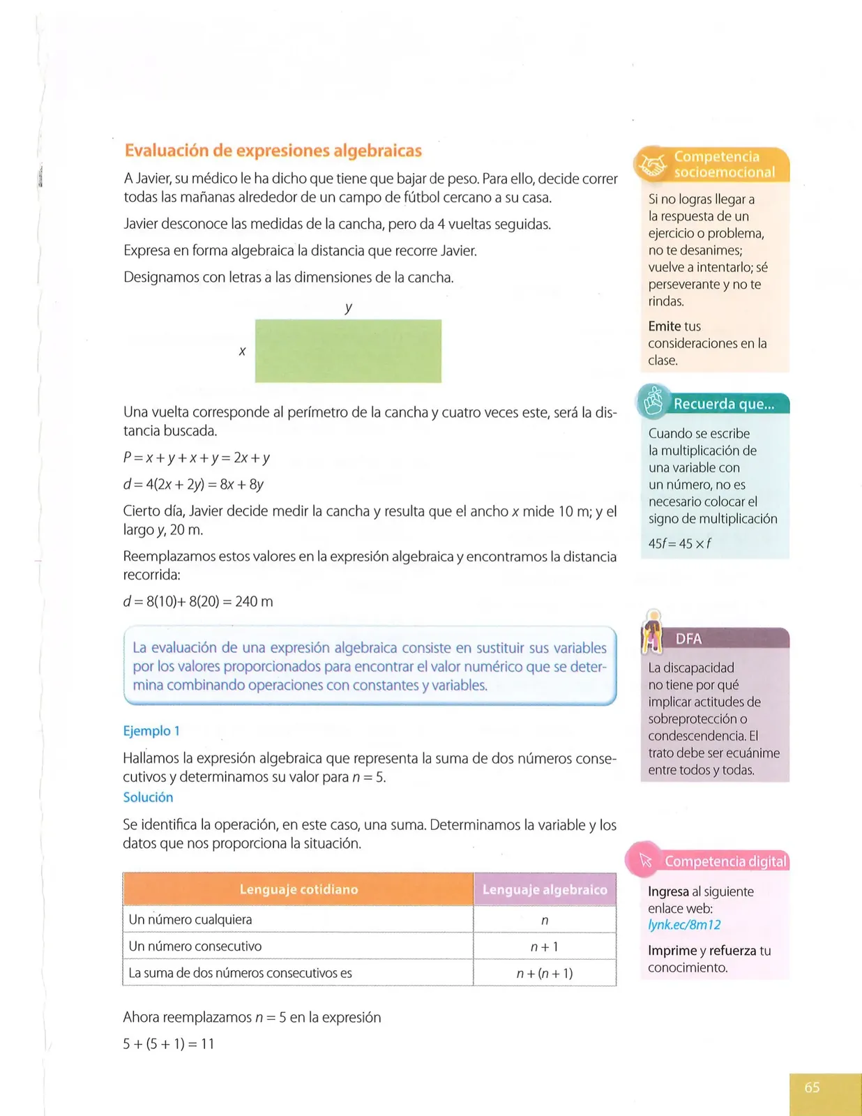 Miniatura página 65 de Matematica · 8 EGB · 2025