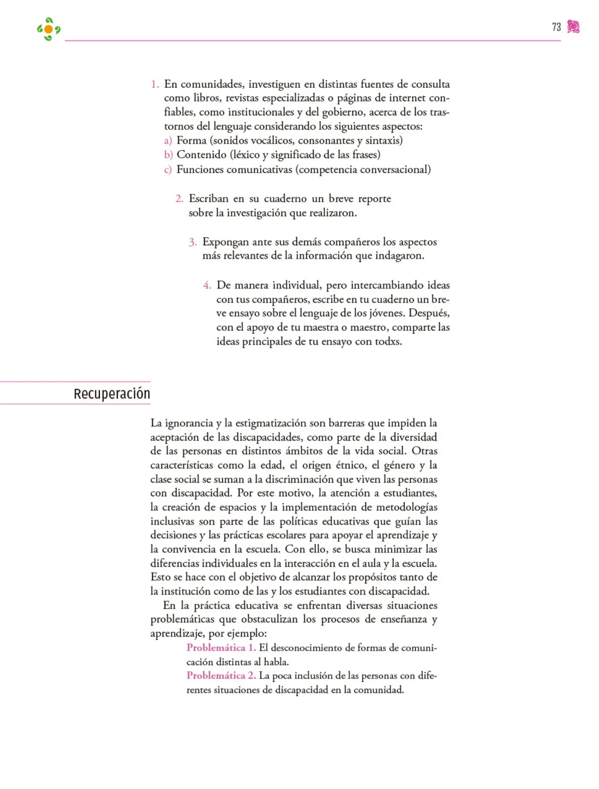 Página 74 de Colección Ximhai. Nuestro libro de proyectos.   Libro de Educación Secundaria Grado 1°  Ciclo Escolar 2025 - 2026