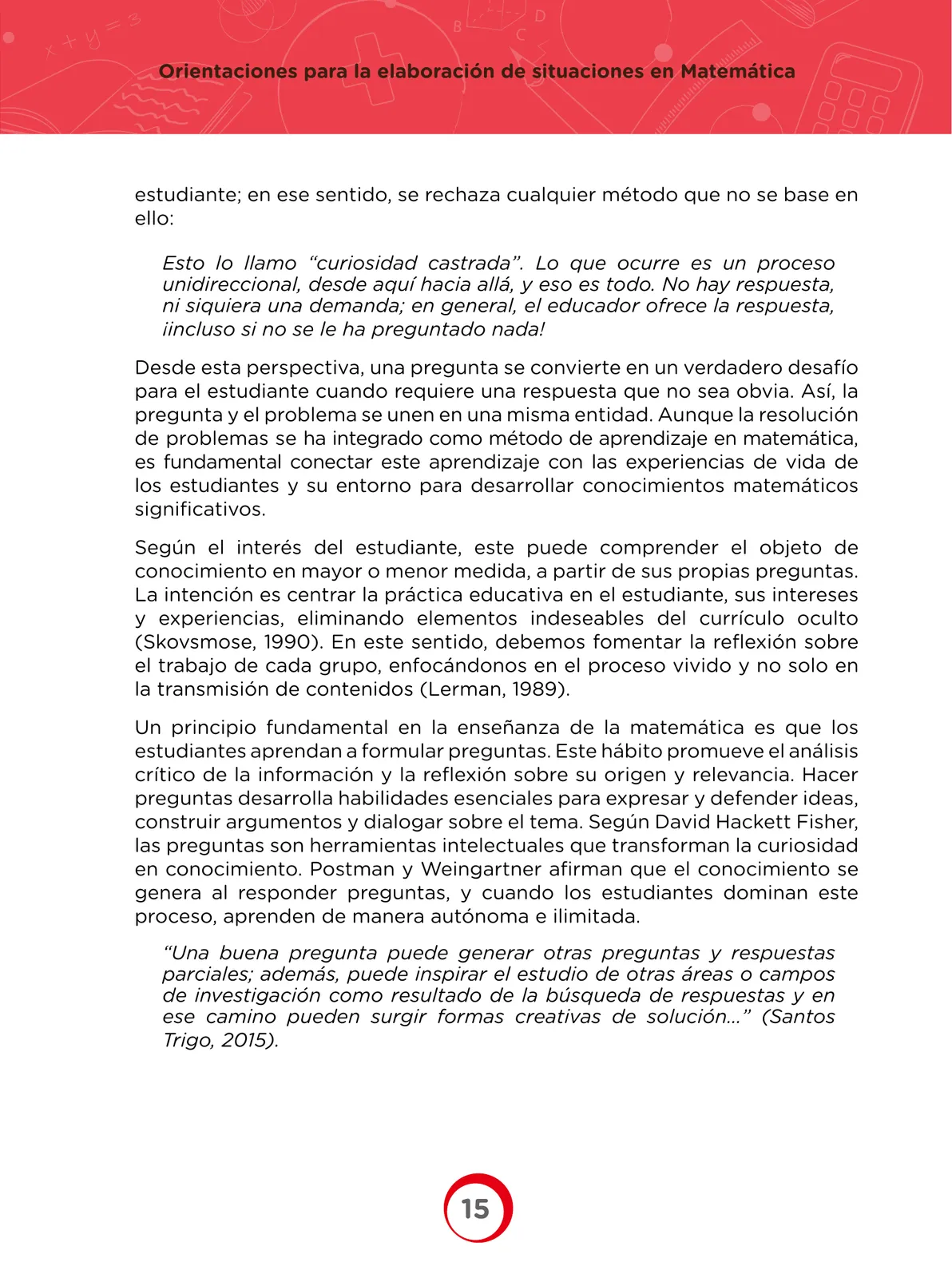 Miniatura página 15 de Orientaciones para la elaboración de situaciones en Matemática · 2024