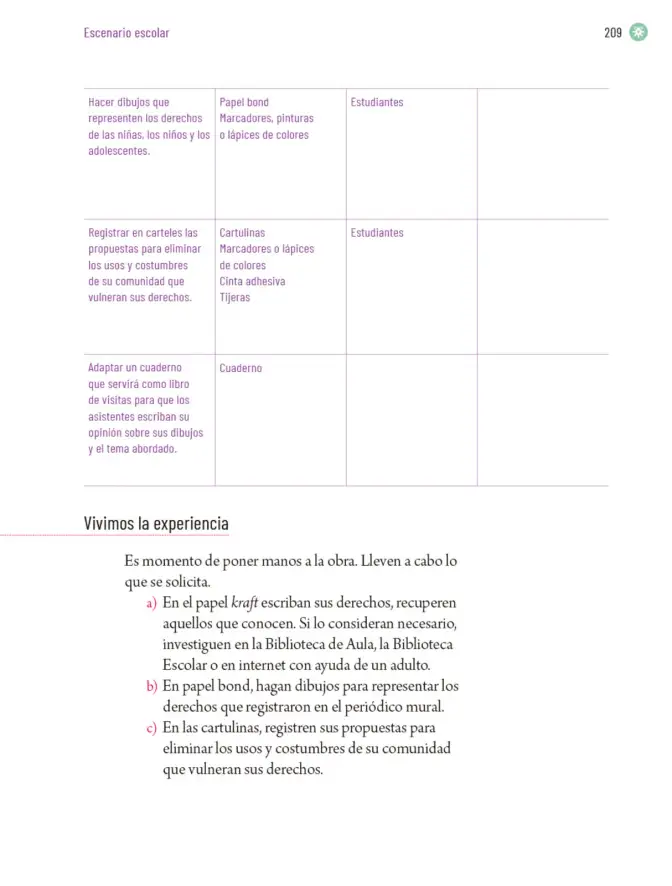 Página 212 de Proyectos Escolares. Libro de Educación Primaria Grado 5° Ciclo Escolar 2025 - 2026