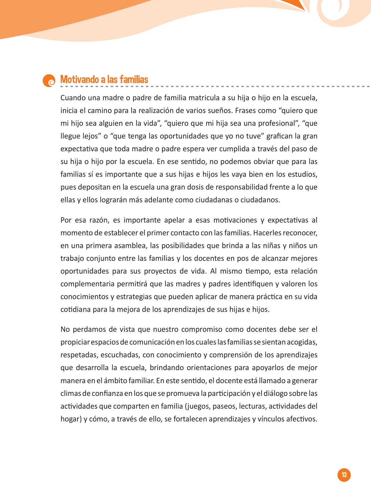 Página 15 de Guía para el trabajo docente con las familias del ciclo IV de Primaria · 2016