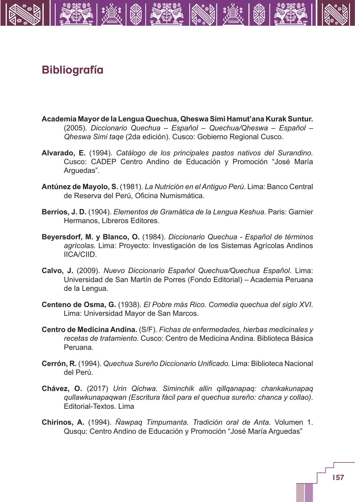 Miniatura página 159 de Yachachinapaq simikuna - Urin Qichwa : vocabulario pedagógico quechua sureño · 2021