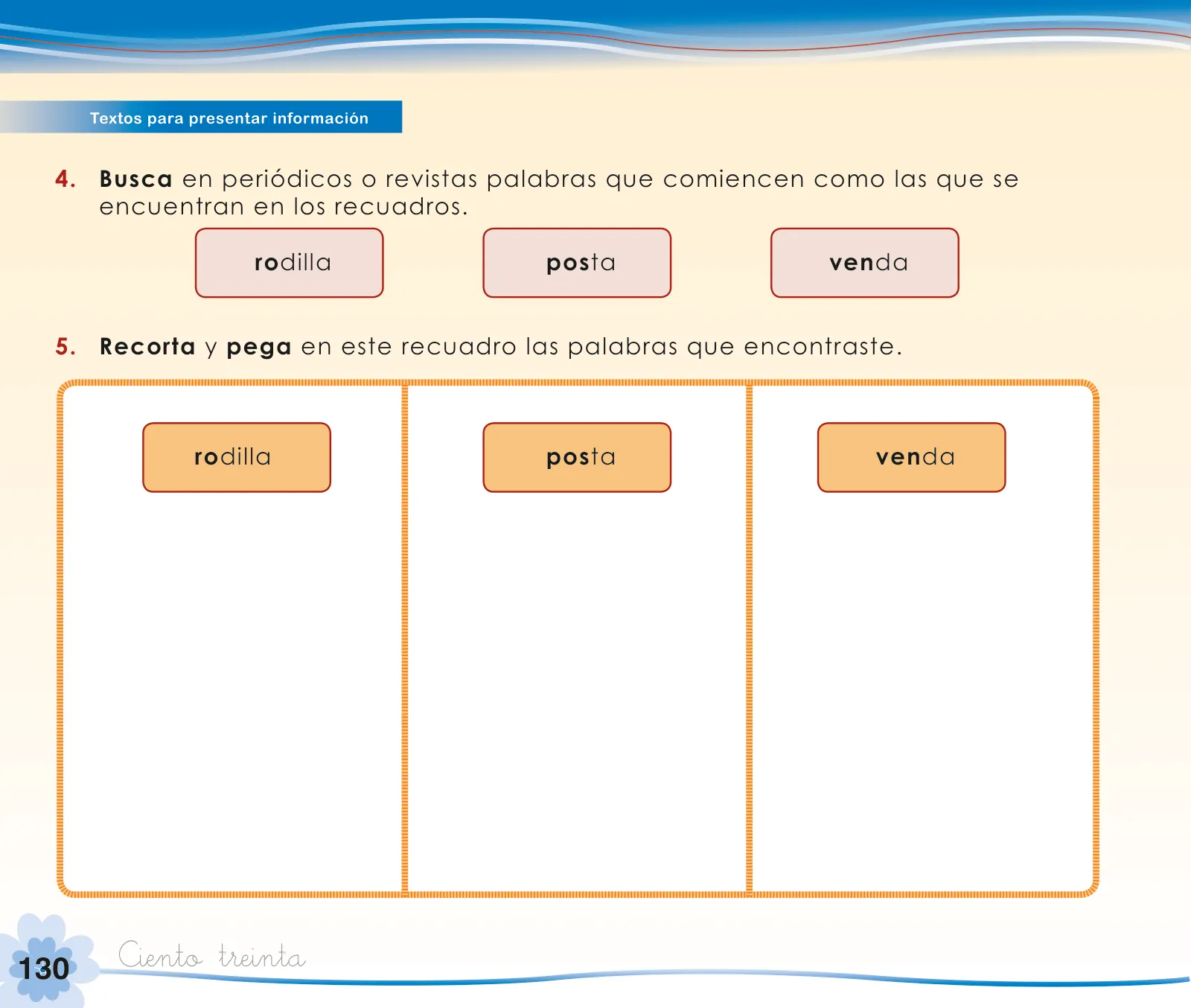 Miniatura página 132 de Comunicación 1 : cuaderno de trabajo para primer grado de Educación Primaria 2019 · 2019
