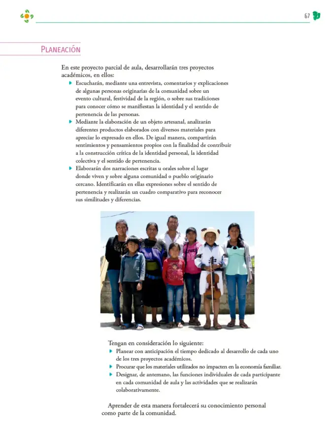 Página 68 de Colección Ximhai. Nuestro libro de Proyectos. Tomo I. Libro de Educación Telesecundaria Grado 1° Ciclo Escolar 2025 - 2026