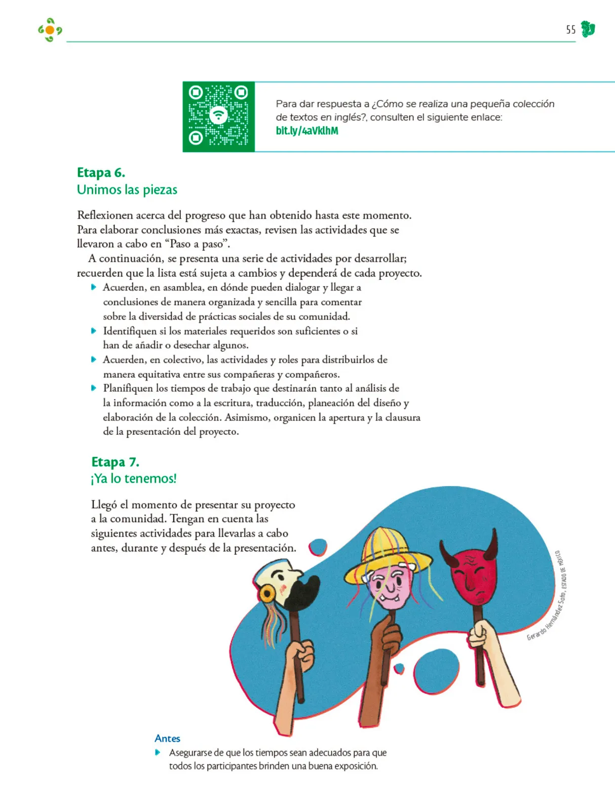 Miniatura página 56 de Colección Nanahuatzin. Nuestro libro de Proyectos.  Tomo II.  Libro de Educación Telesecundaria Grado 3°  Ciclo Escolar 2025 - 2026