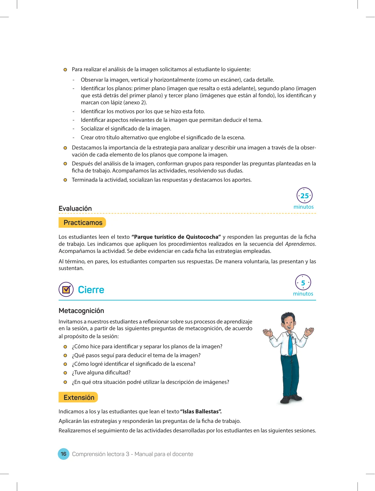 Miniatura página 18 de Comprensión lectora 3 : manual para el docente de tercer grado de Secundaria · 2017