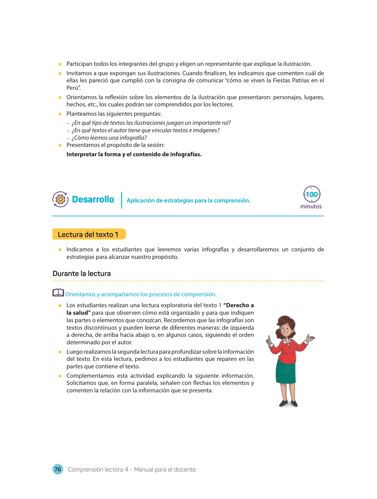 Miniatura página 78 de Comprensión lectora : manual para el docente de cuarto grado de Secundaria 2018 · 2018