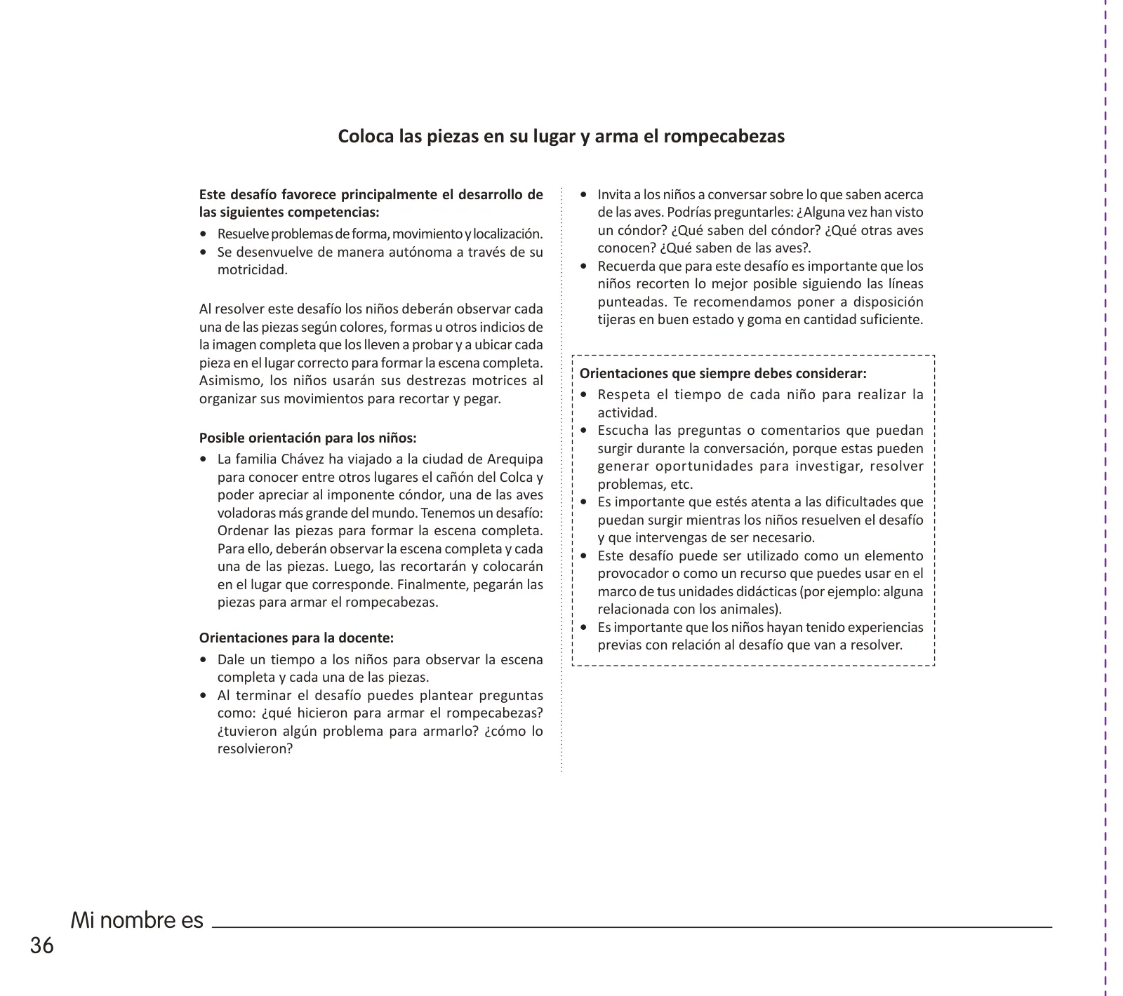 Página 38 de Crea, resuelve y aprende. Material impreso para niñas y niños de 5 años · 2024