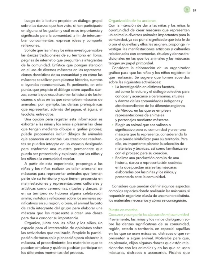 Página 68 de Modalidades de trabajo para la acción transformadora y el codiseño Libro de Educación Preescolar Grado 1°, 2°, 3° Ciclo Escolar 2025 - 2026