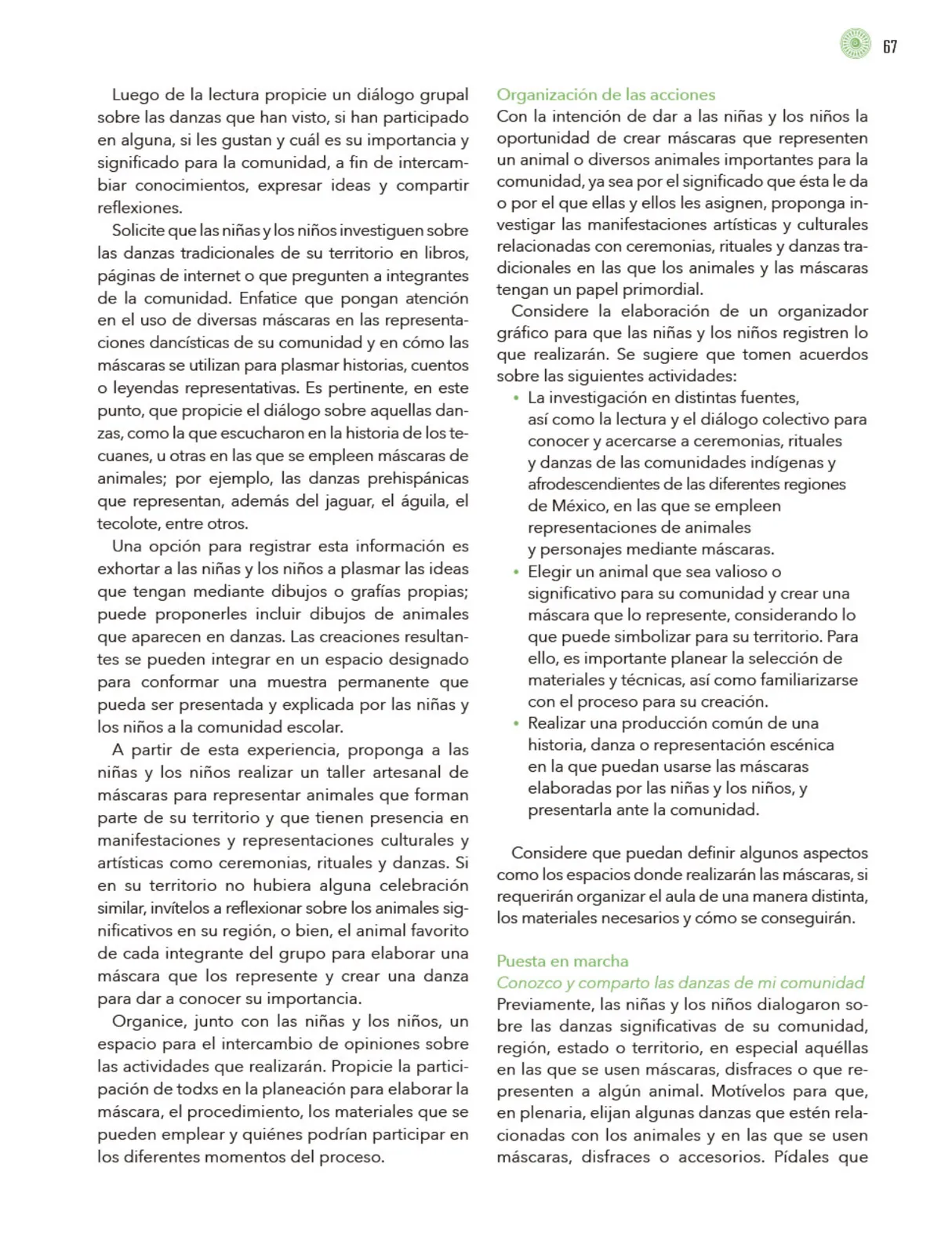 Miniatura página 68 de Modalidades de trabajo para la acción transformadora y el codiseño  Libro de Educación Preescolar Grado 1°, 2°, 3°  Ciclo Escolar 2025 - 2026
