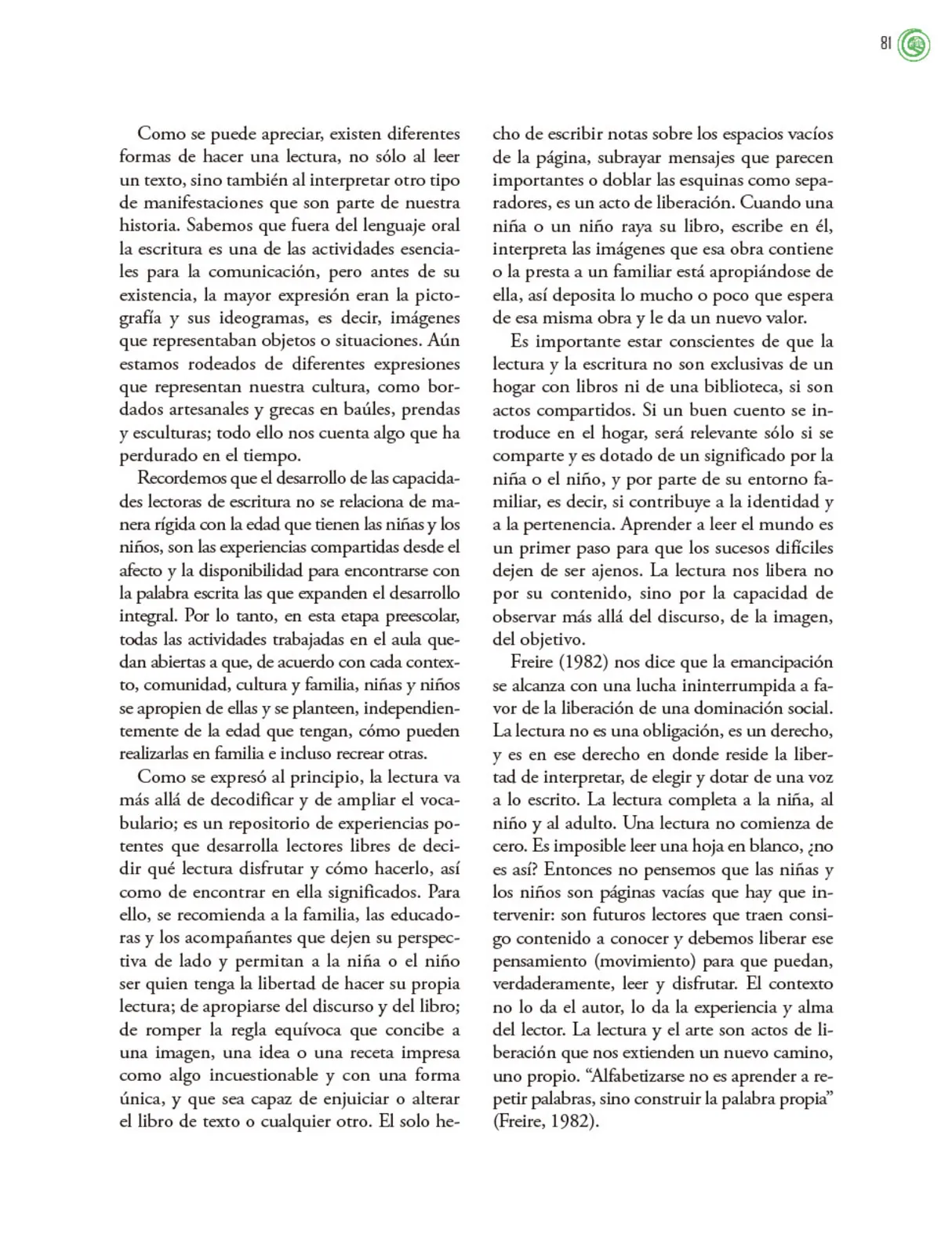 Miniatura página 82 de Crianza para la libertad. Libro para las familias. Fase 2  Libro de Educación Preescolar Grado 1°, 2°, 3°  Ciclo Escolar 2025 - 2026