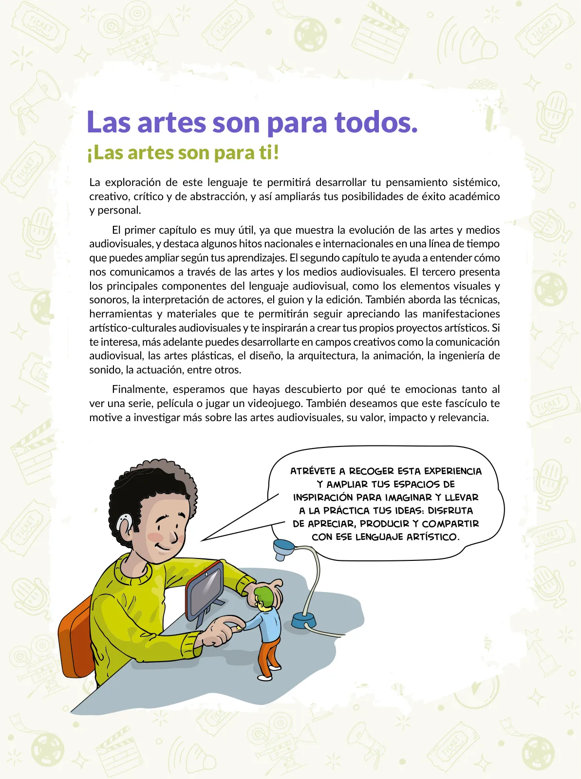 Página 84 de Aprendemos a través del lenguaje de las artes audiovisuales Fascículo 5 para estudiantes de Educación Secundaria · 2024