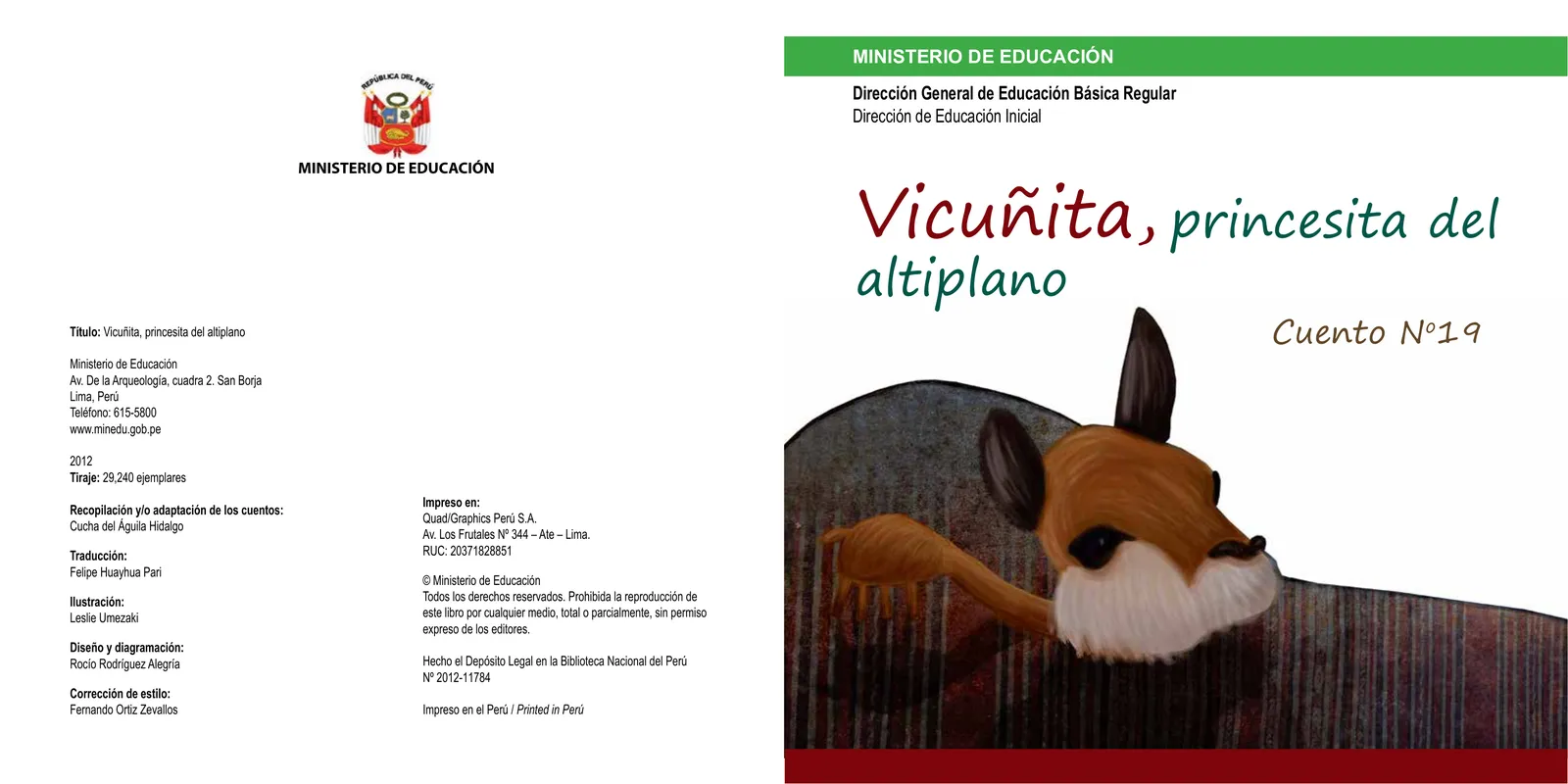 Miniatura página 3 de Vicuñita, princesita del altiplano. Cuento No. 19 · 2011