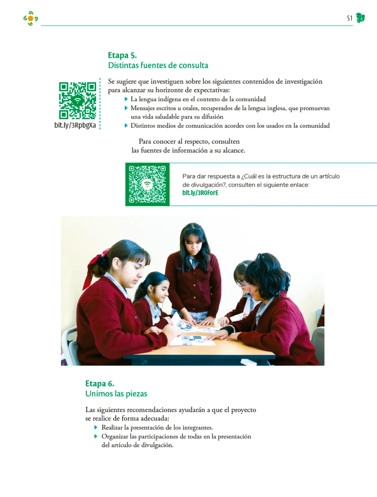 Miniatura página 52 de Colección Ximhai. Nuestro libro de Proyectos.  Tomo III.  Libro de Educación Telesecundaria Grado 1°  Ciclo Escolar 2025 - 2026