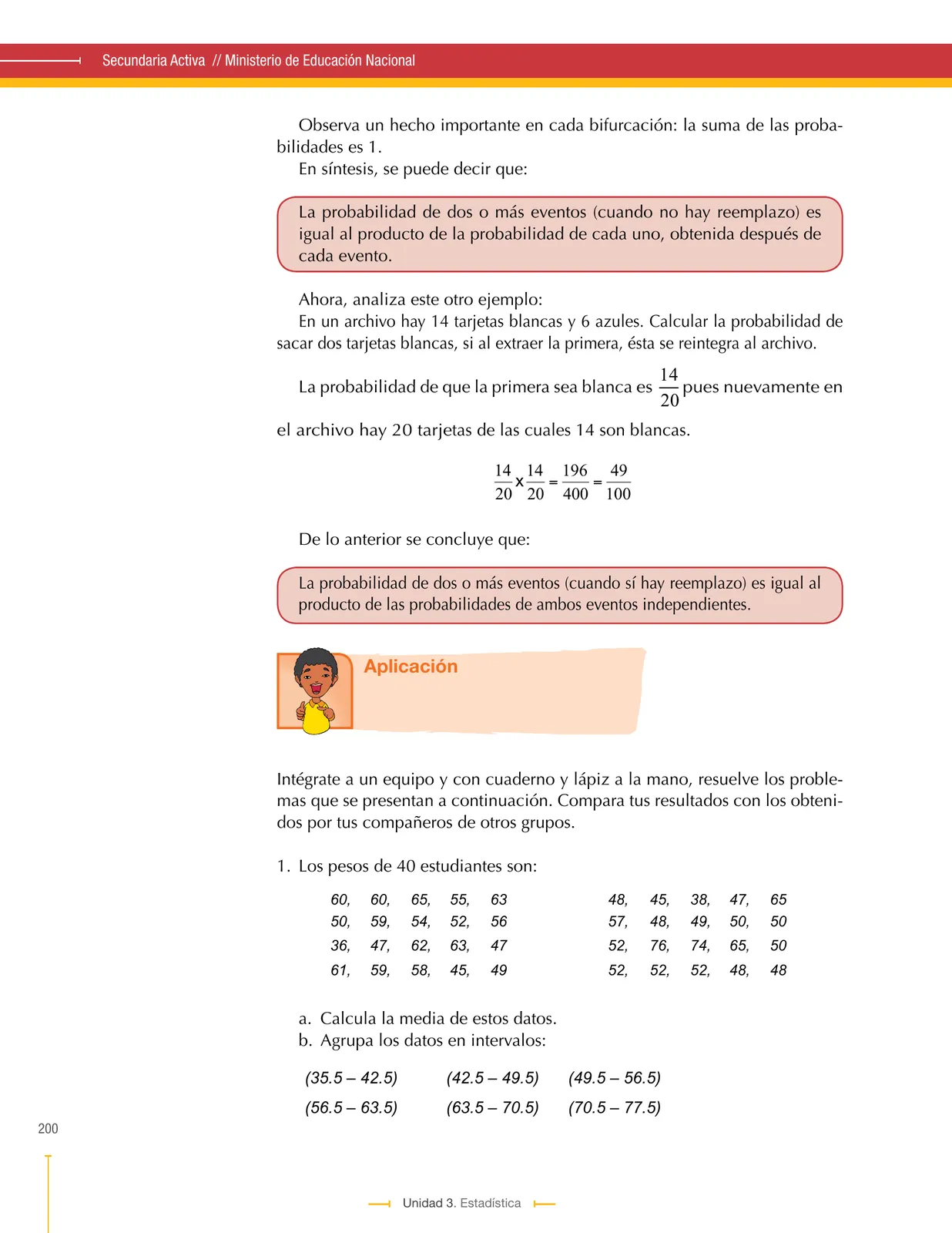 Página 200 de Matematica 9° · Secundaria Activa