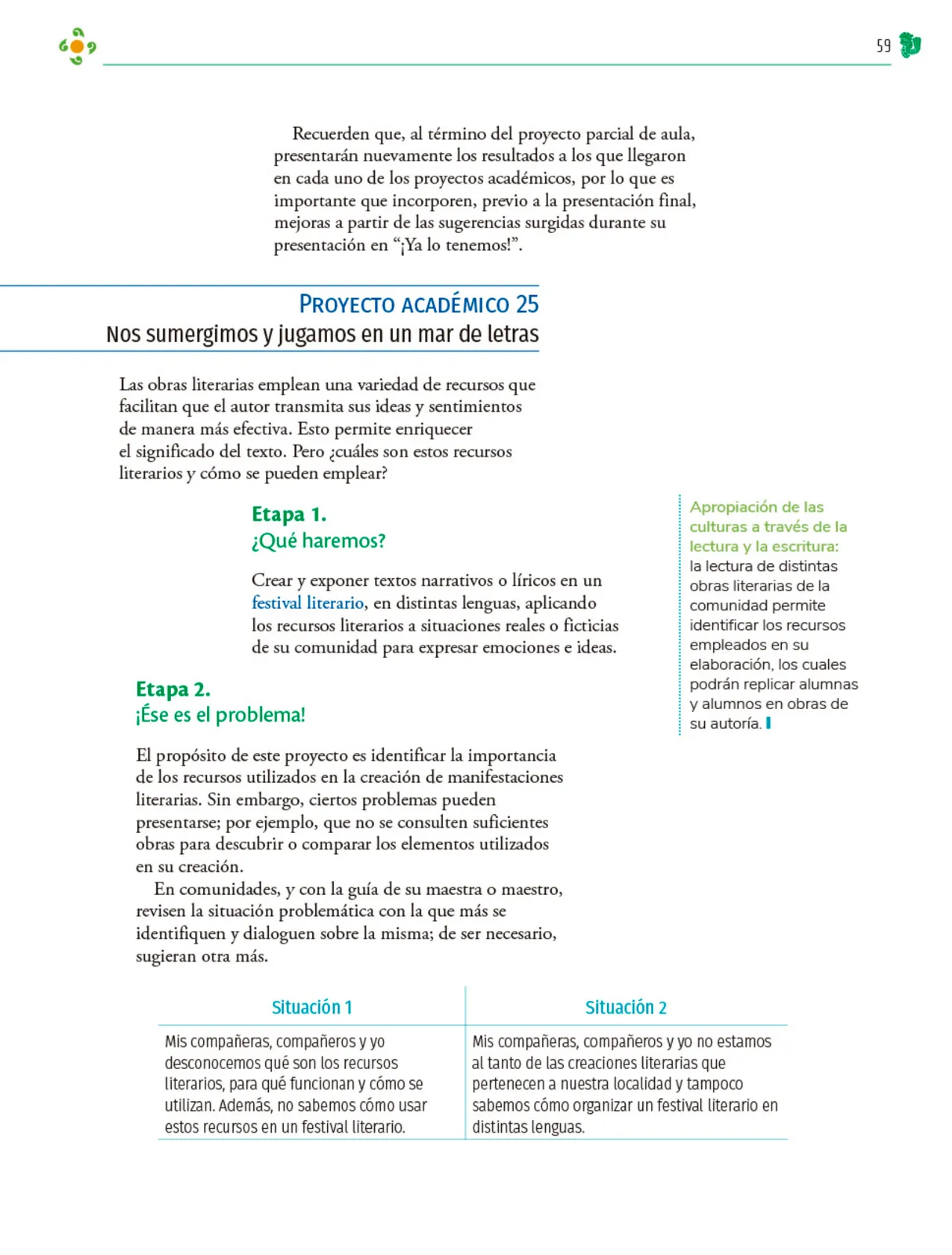 Página 60 de Colección Nanahuatzin. Nuestro libro de Proyectos.  Tomo II.  Libro de Educación Telesecundaria Grado 3°  Ciclo Escolar 2025 - 2026