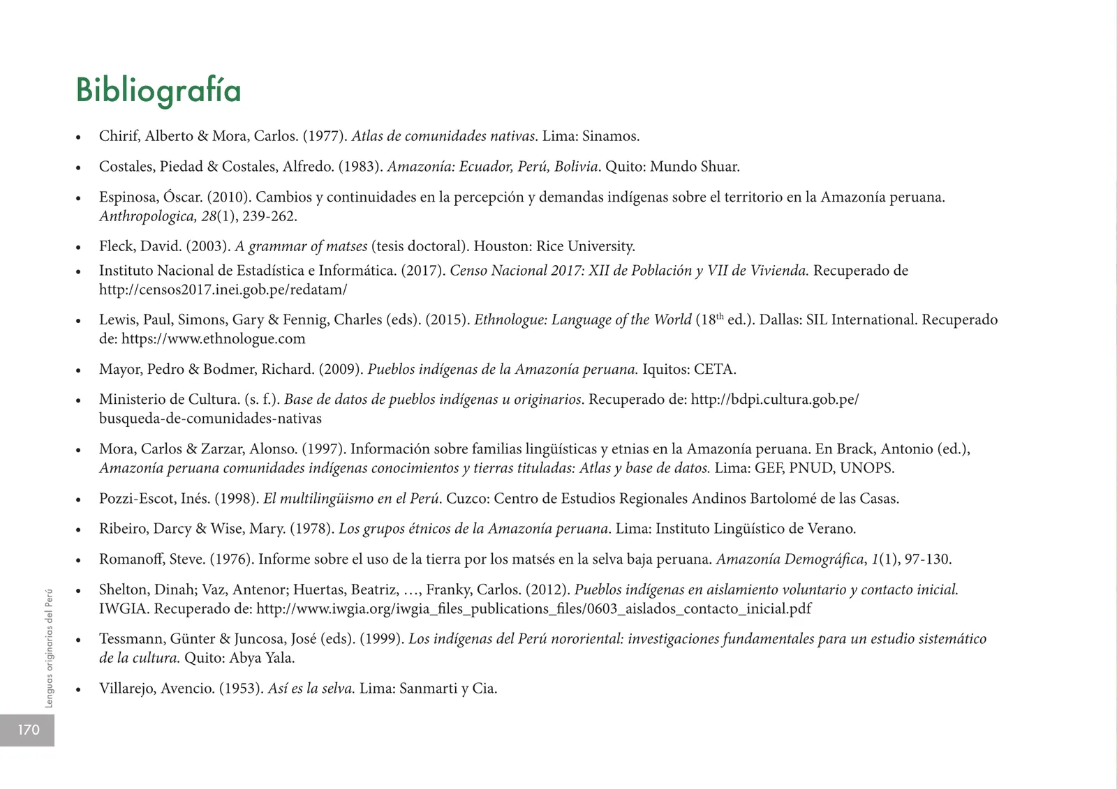 Página 172 de Lenguas originarias del Perú · 2018