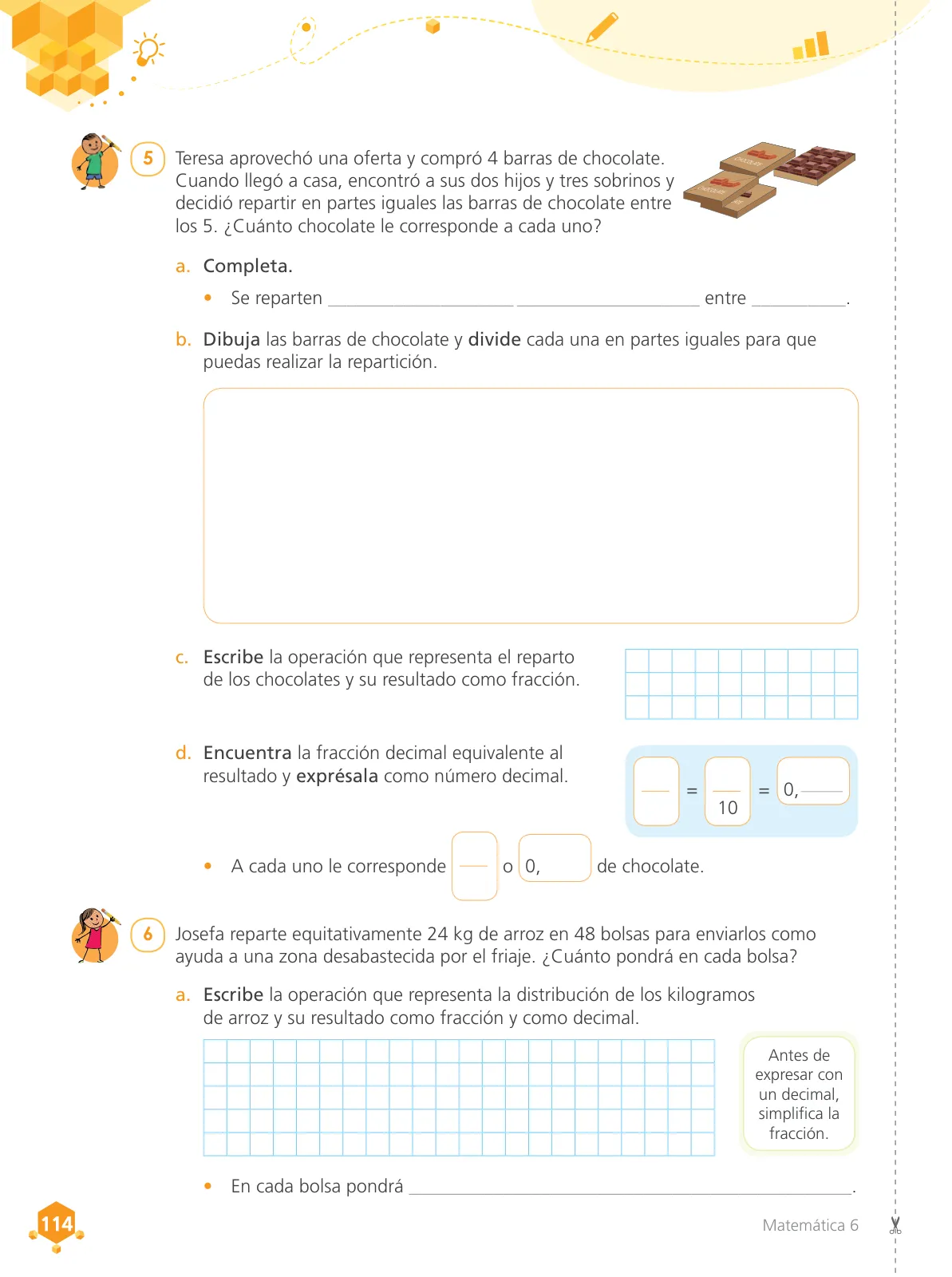 Miniatura página 116 de Matemática 6 : cuaderno de trabajo para sexto grado de Educación Primaria 2019 · 2019