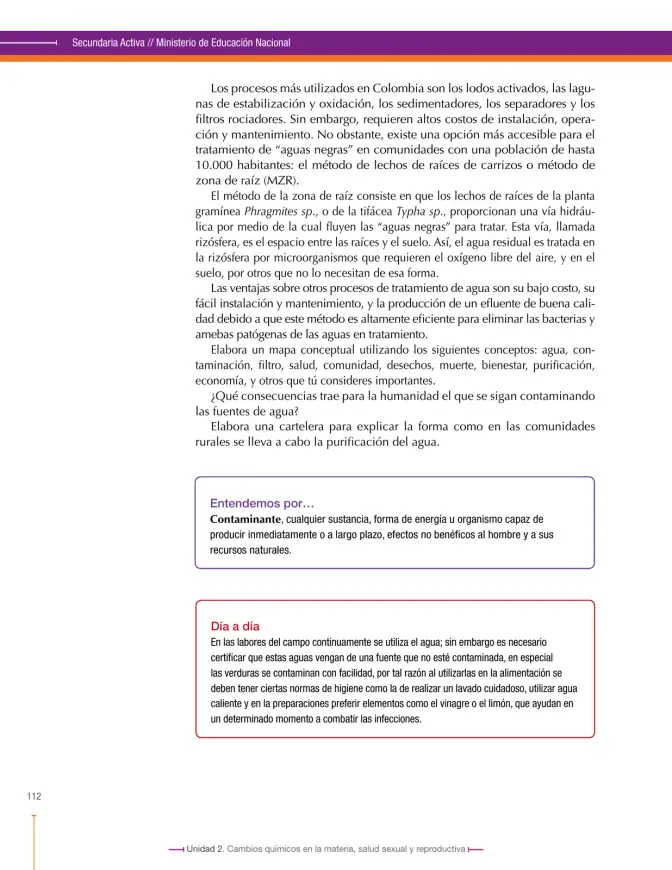 Página 112 de Ciencias Naturales 8° · Secundaria Activa