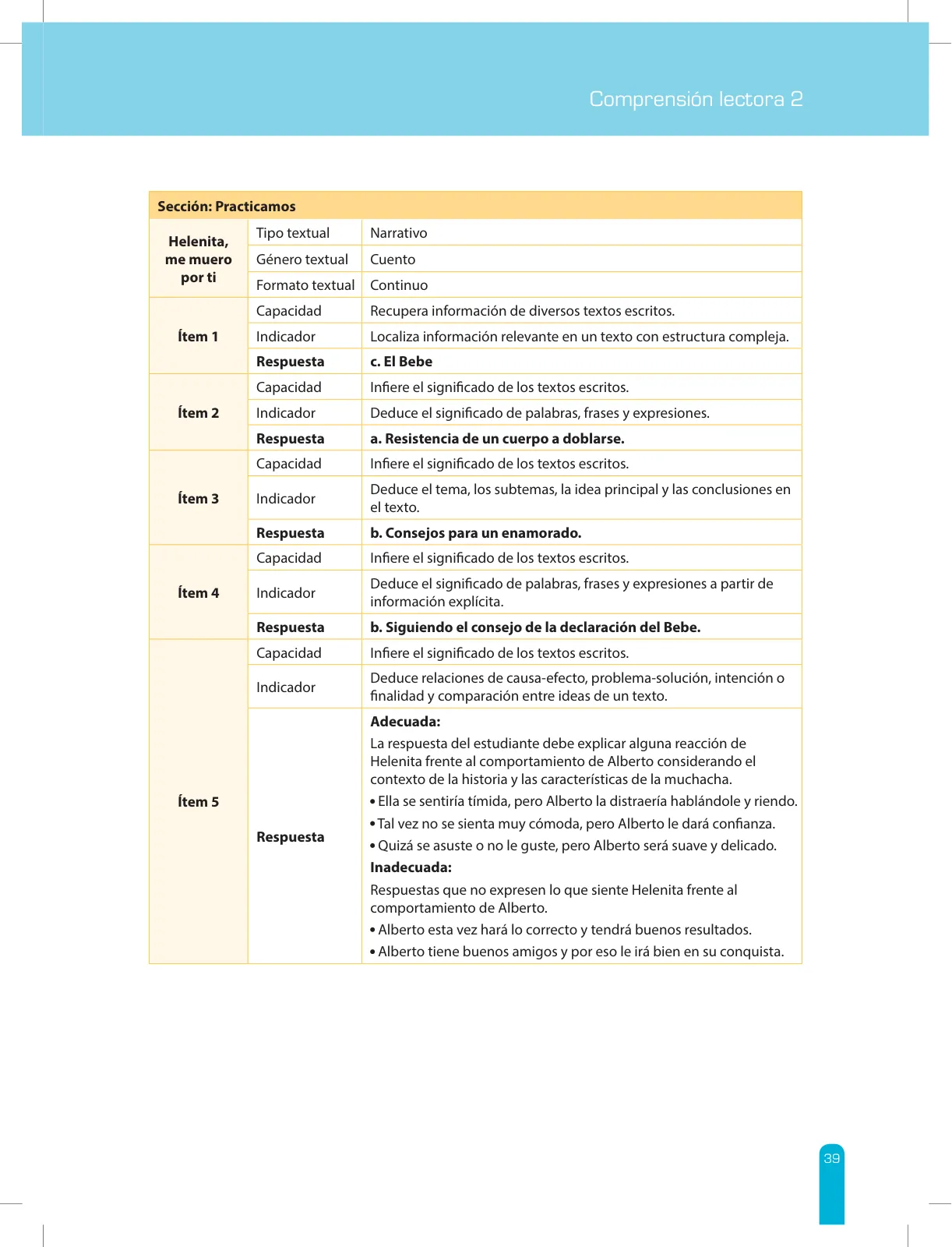 Miniatura página 41 de Comprensión lectora 2 : manual para el docente de segundo grado de Secundaria · 2017