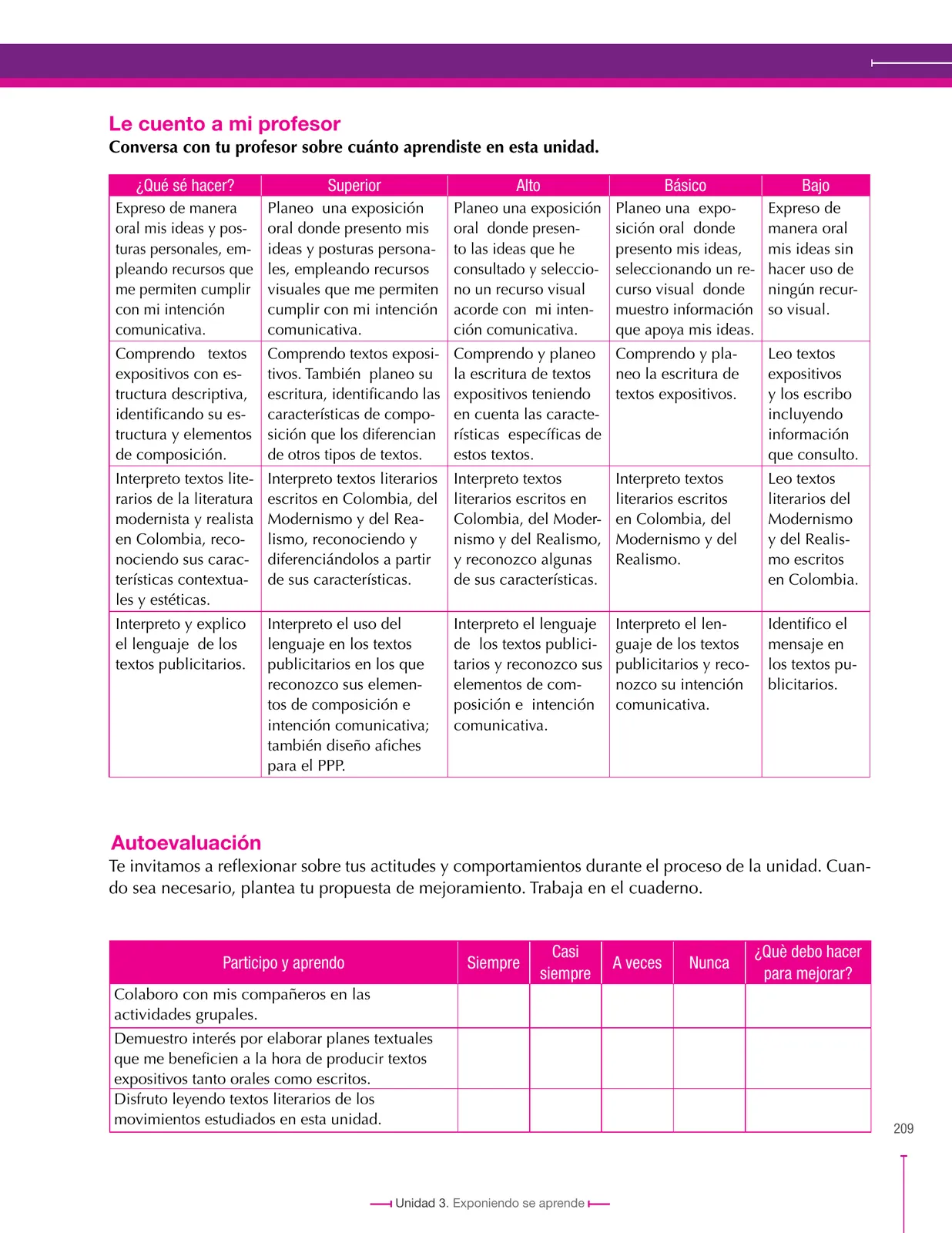 Página 209 de Lenguaje 8° · Secundaria Activa