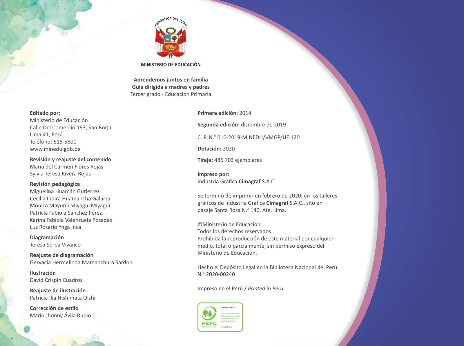Página 4 de Aprendemos juntos en familia : guía dirigida a madres y padres. Tercer grado de Educación Primaria · 2019