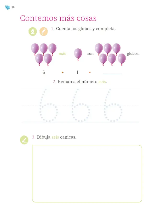 Página 29 de Múltiples lenguajes. Trazos y números. Libro de Educación Primaria Grado 1° Ciclo Escolar 2025 - 2026
